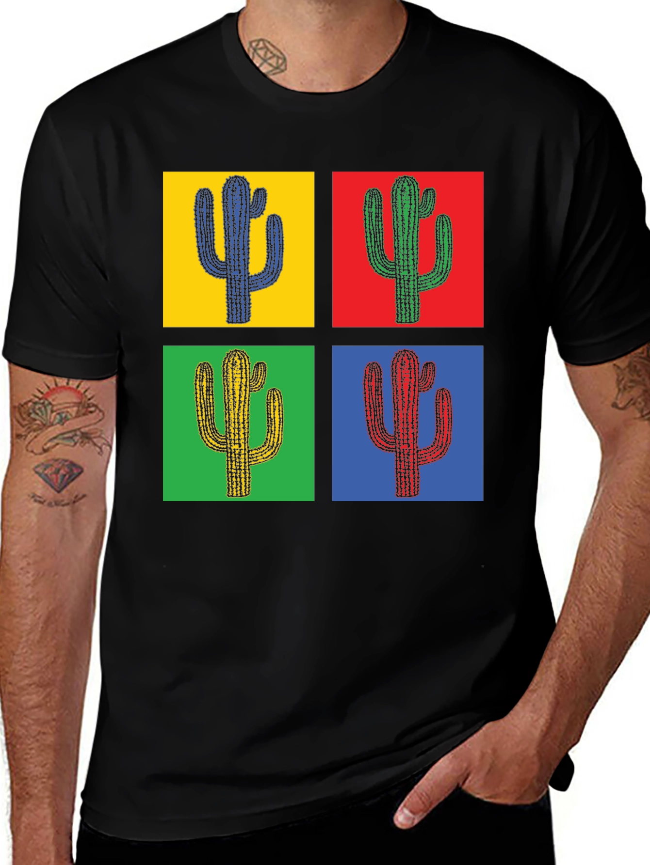 Pop Art Cactus Tee - Stylish Graphic T-Shirt