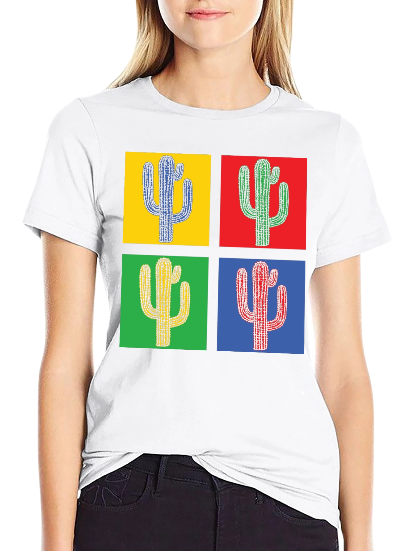 Pop Art Cactus Tee - Stylish Graphic T-Shirt