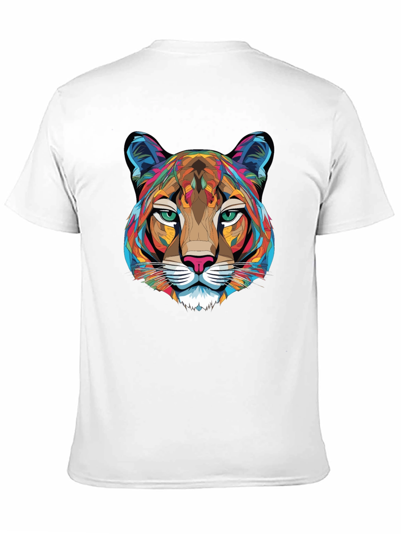Geometric Cougar Graphic T-Shirt - Mens Black Tee