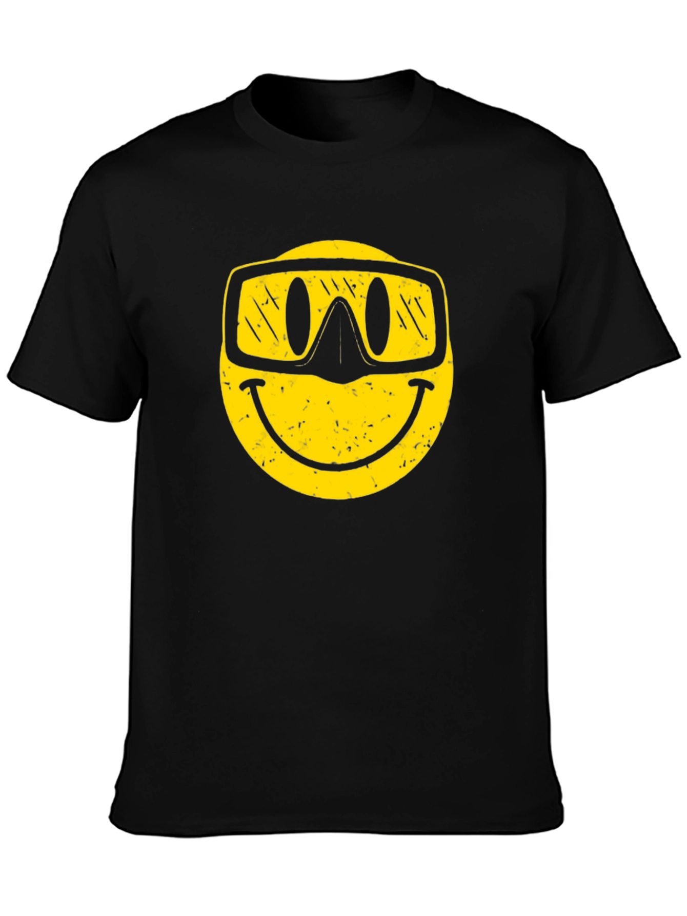Smiley Face Snorkel T-Shirt - Black