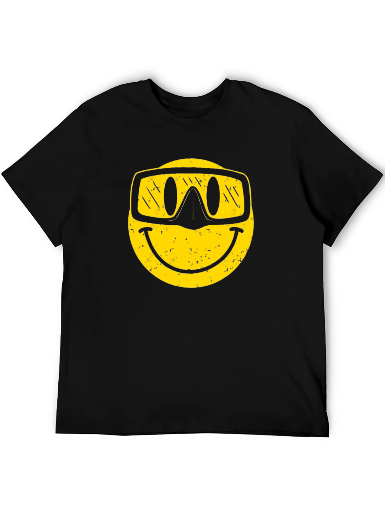 Smiley Face Snorkel T-Shirt - Black
