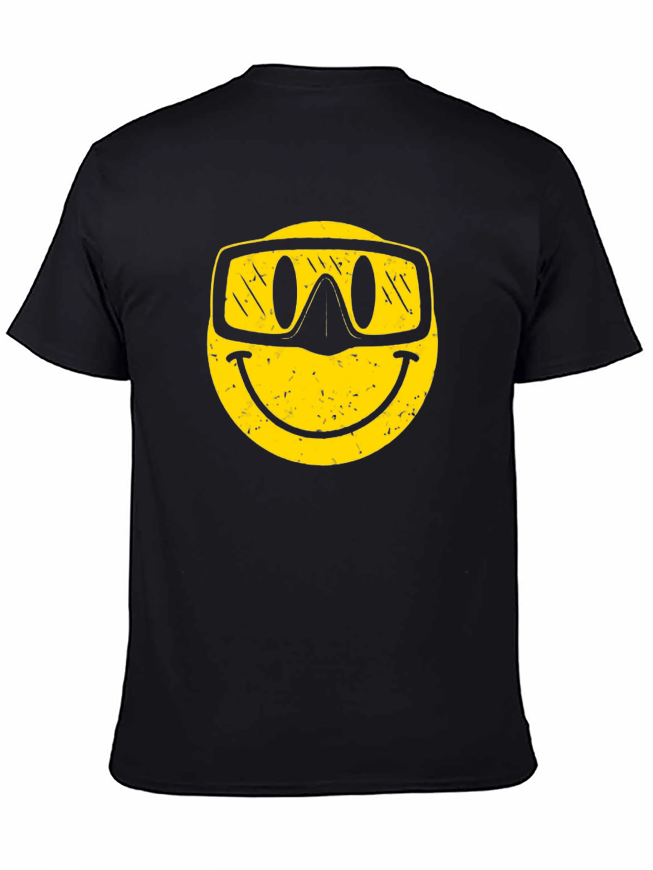 Smiley Face Snorkel T-Shirt - Black