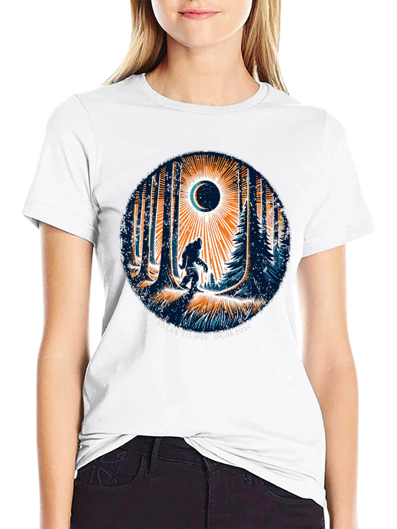 Solar Eclipse Bigfoot T-Shirt - April 8 2024
