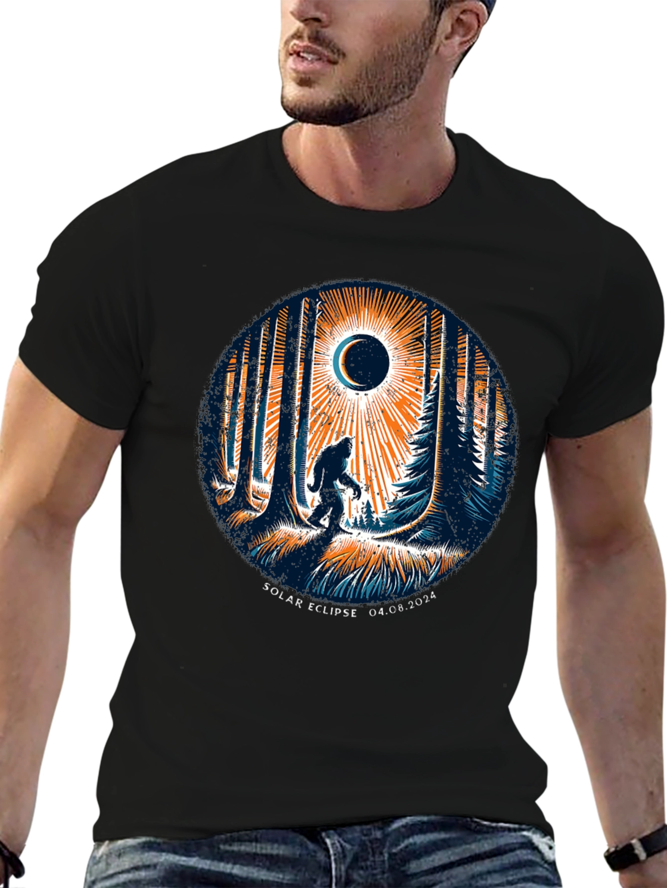 Solar Eclipse Bigfoot T-Shirt - April 8 2024