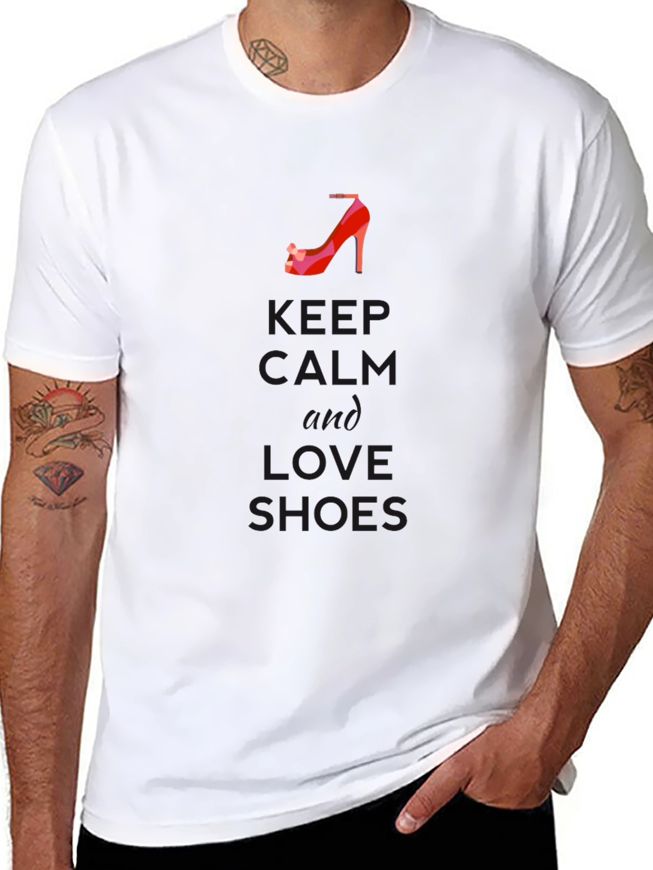 Keep Calm & Love Shoes Graphic Tee