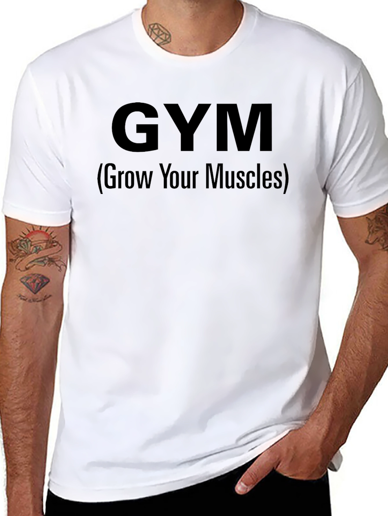 GYM (Grow Your Muscles) Black T-Shirt