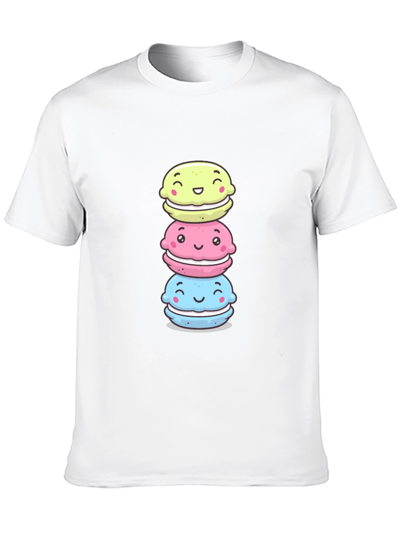 Cute Macaron Stack T-Shirt - Black
