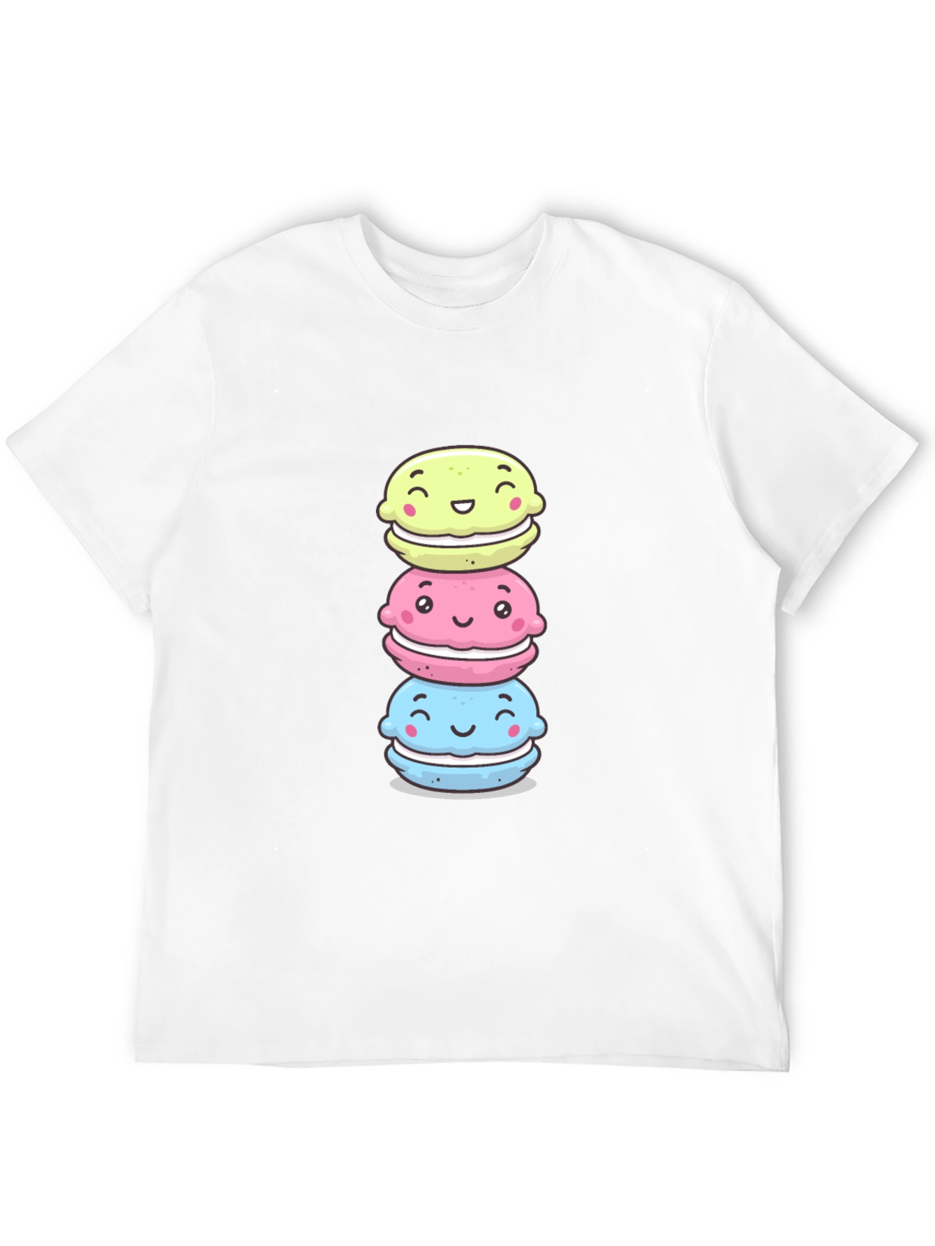 Cute Macaron Stack T-Shirt - Black