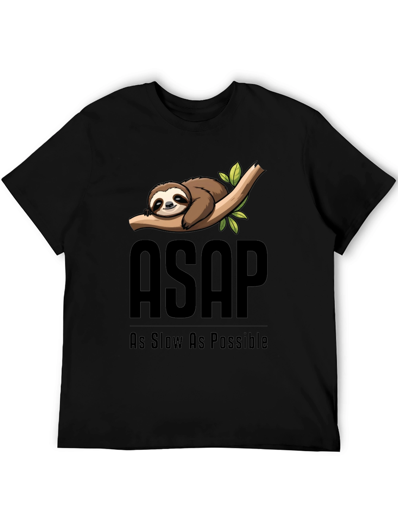 ASAP As Slow As Possible Sloth Graphic T-Shirt