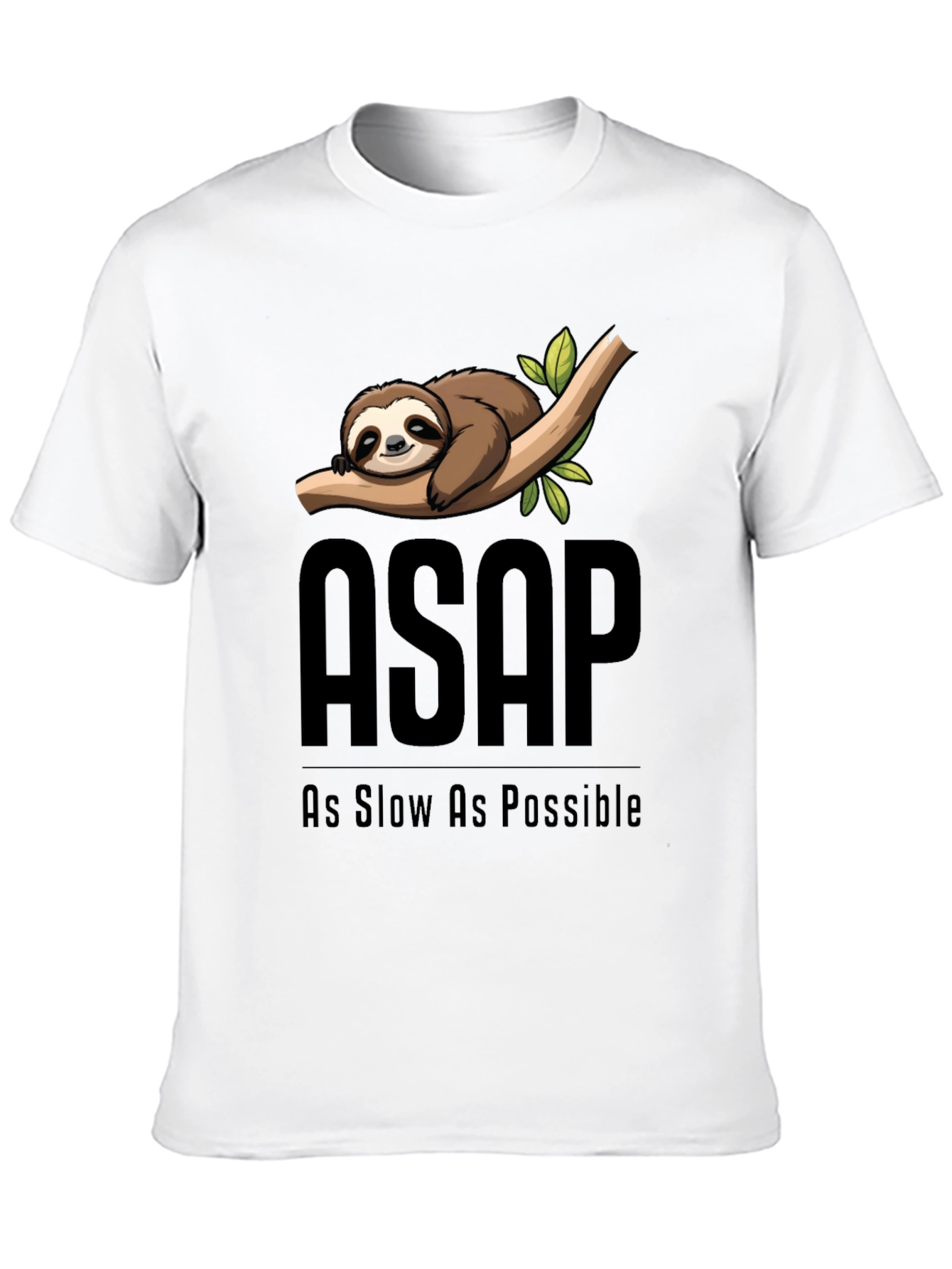 ASAP As Slow As Possible Sloth Graphic T-Shirt