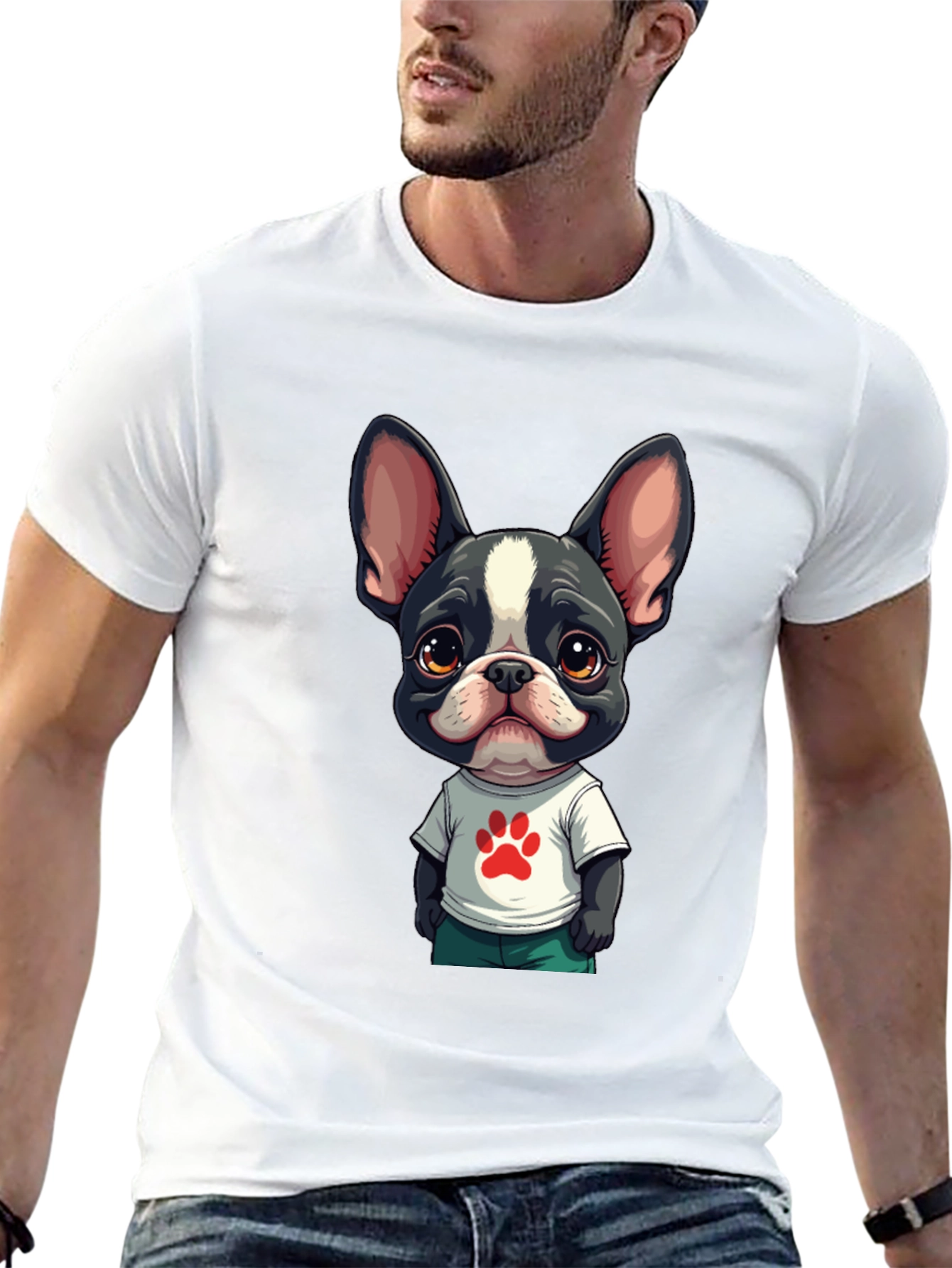 Dog Paw Graphic Tee: Cute & Stylish