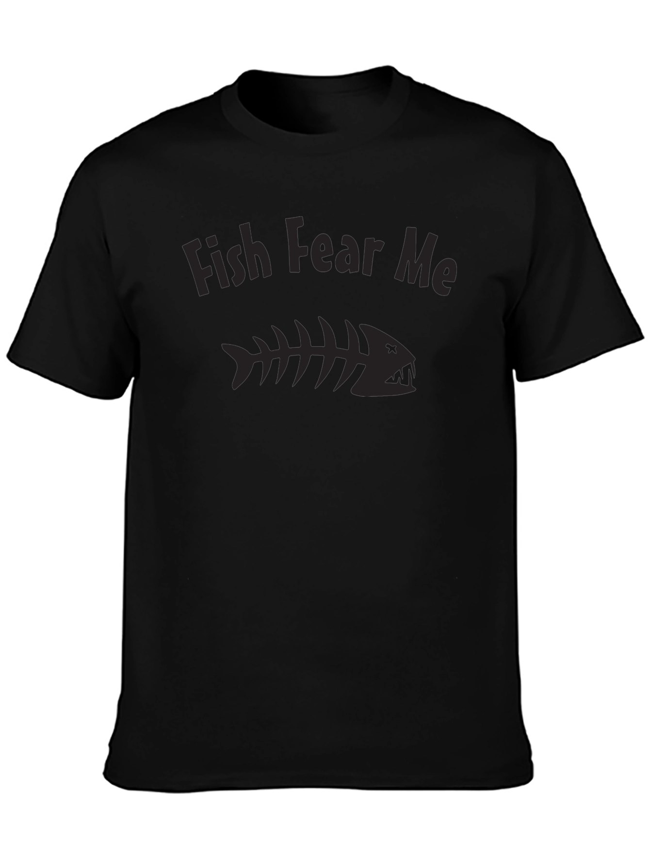 Fish Fear Me Graphic Tee - Black Cotton T-Shirt
