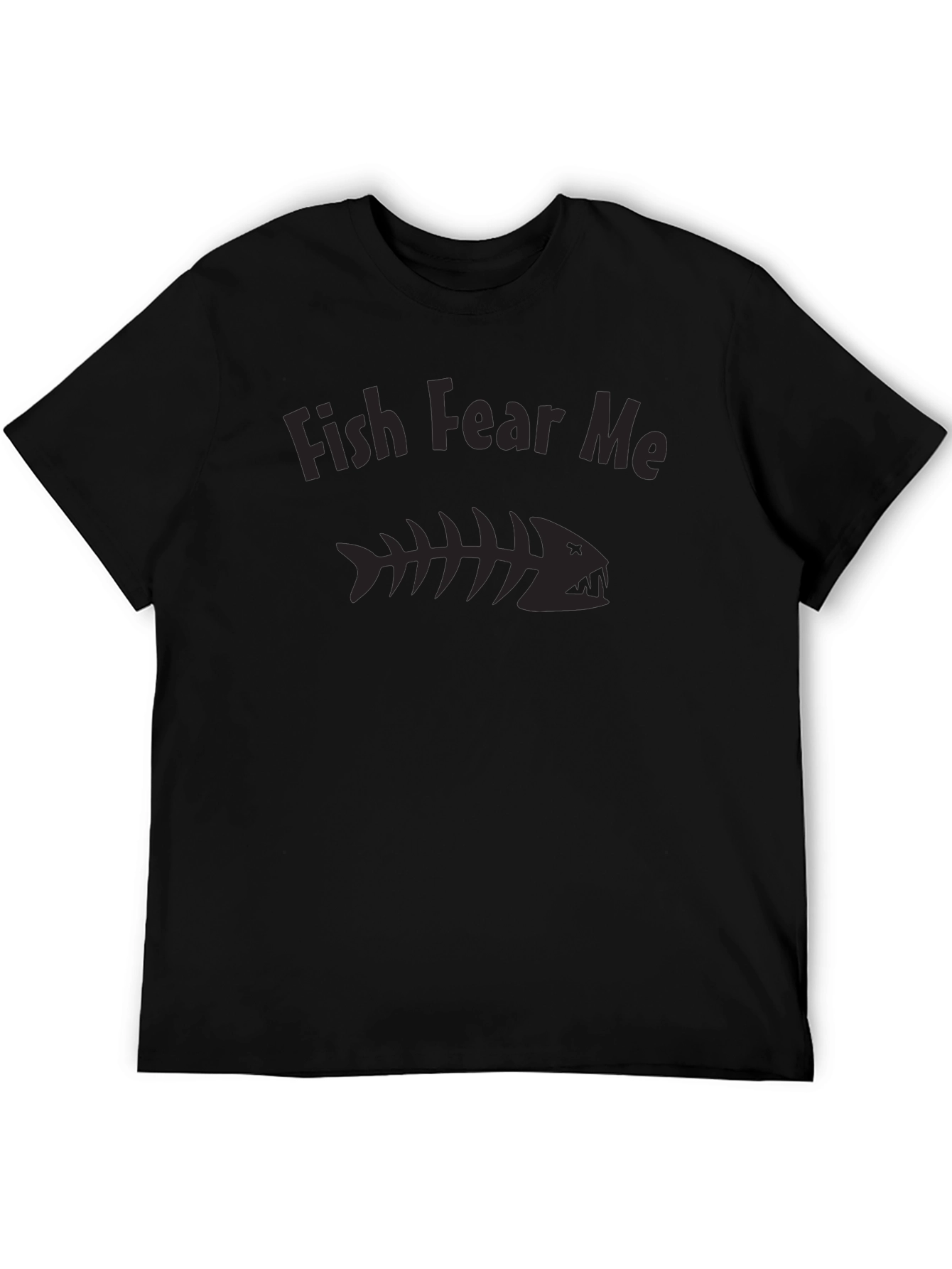 Fish Fear Me Graphic Tee - Black Cotton T-Shirt