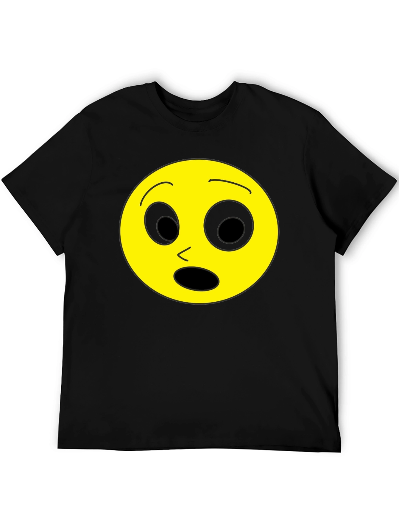 Shocked Emoji Black T-Shirt - Express Yourself!
