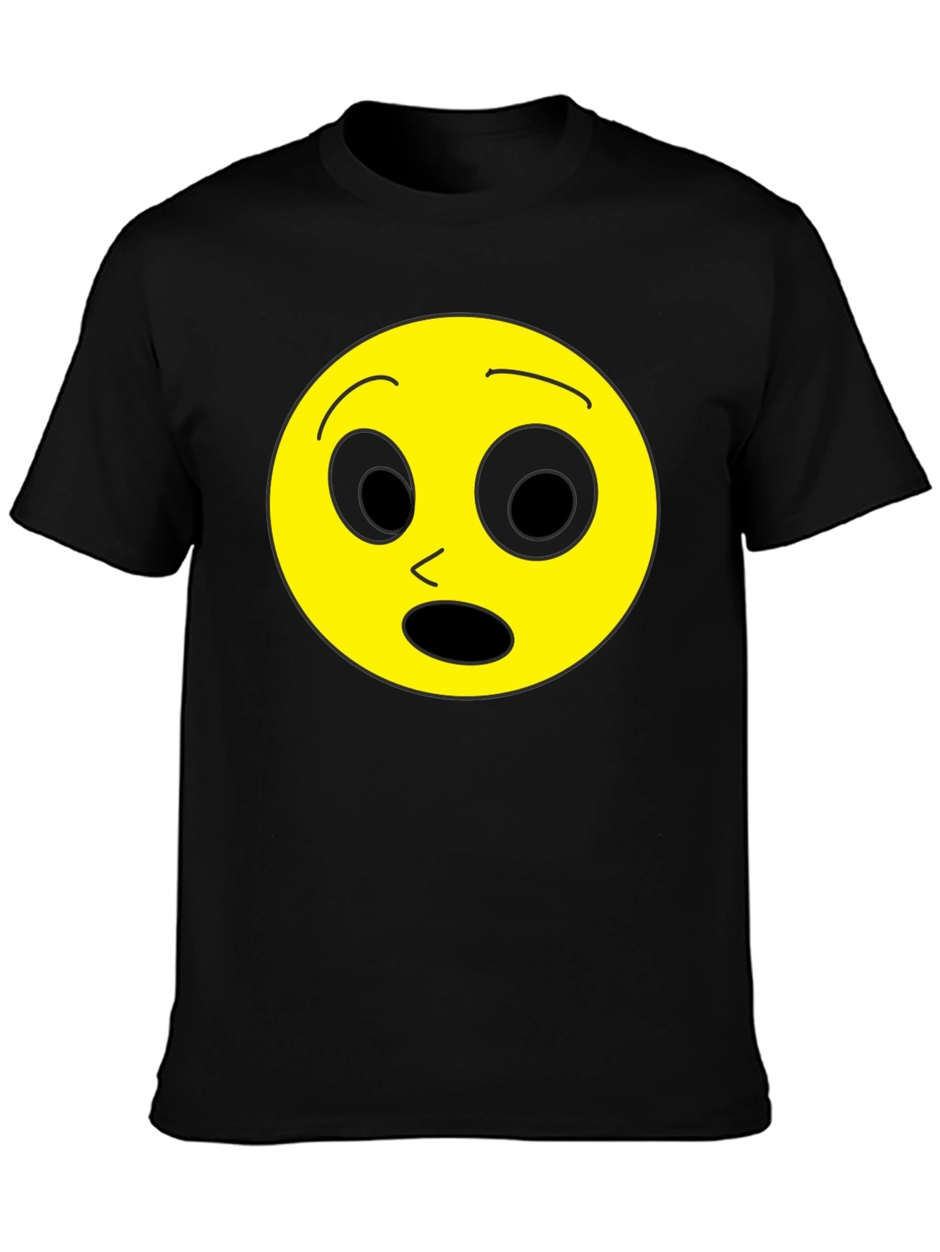Shocked Emoji Black T-Shirt - Express Yourself!