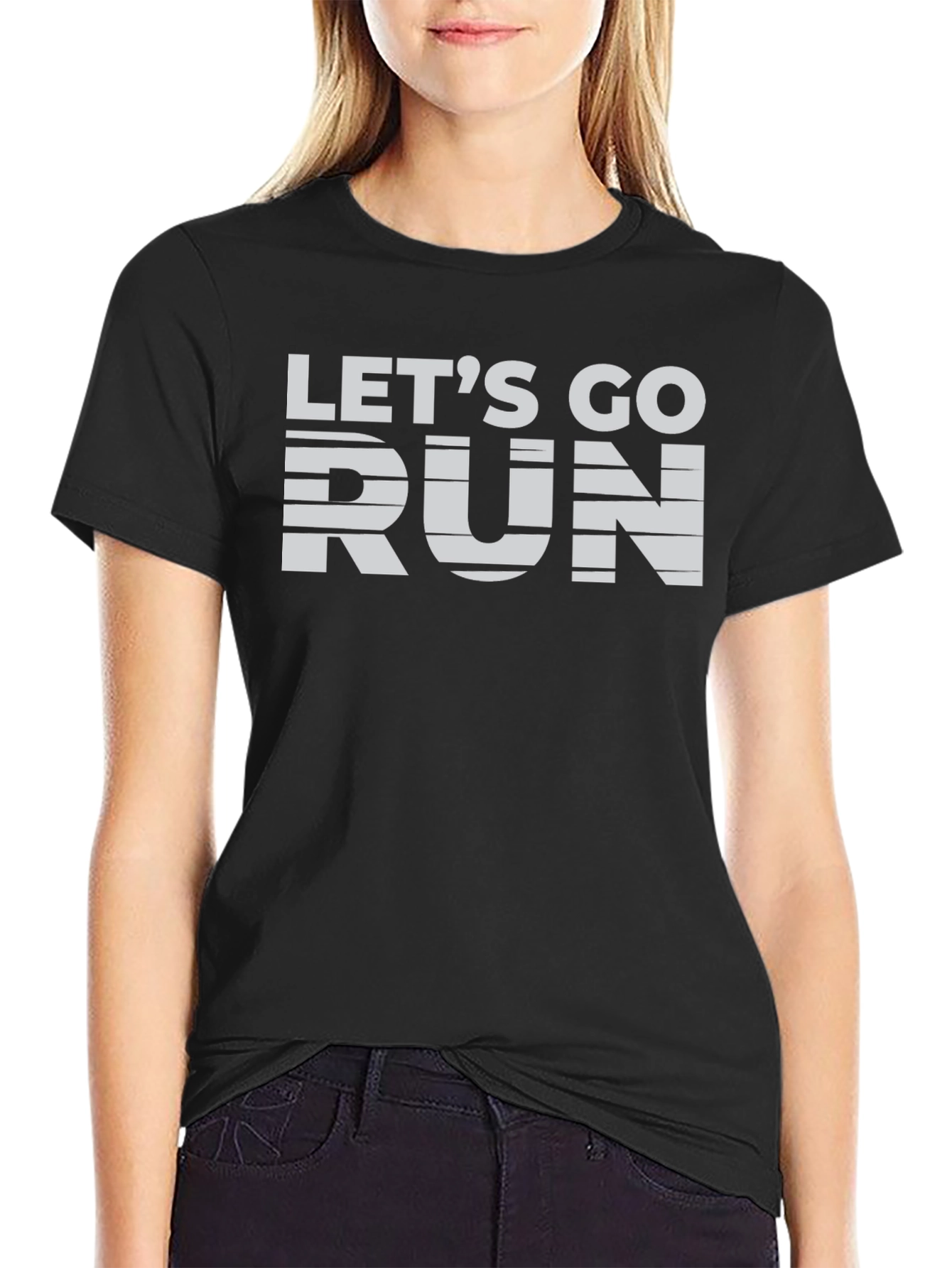 Lets Go Run Black T-Shirt