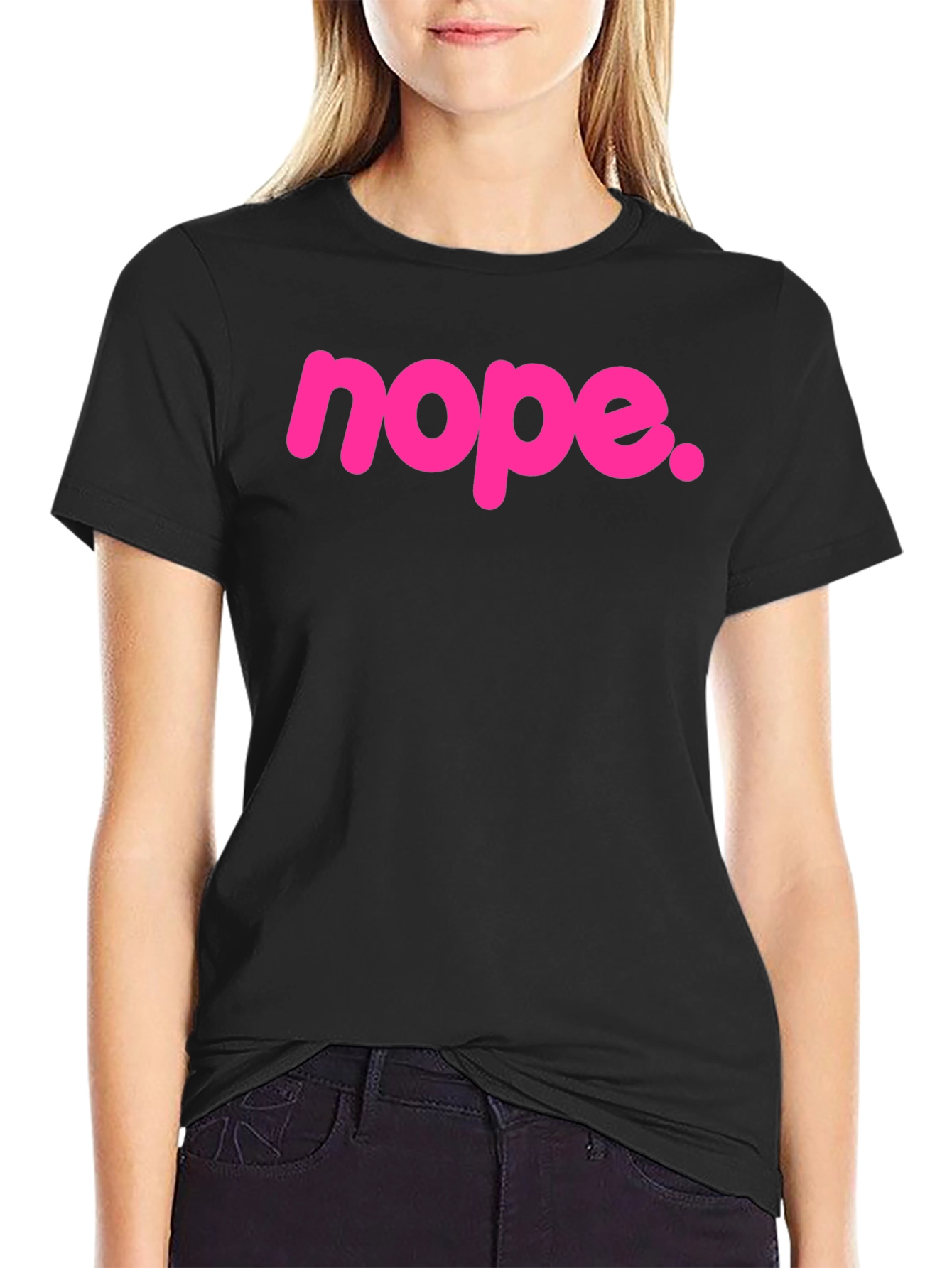 Nope Graphic Tee - Bold Pink Slogan T-Shirt