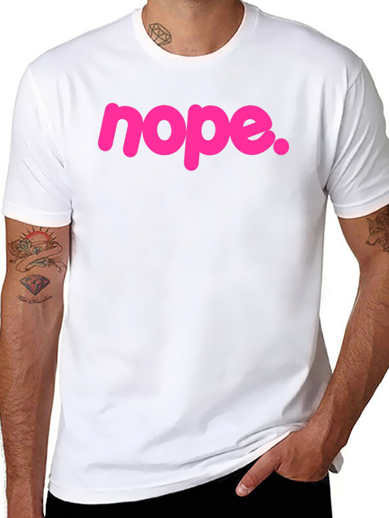 Nope Graphic Tee - Bold Pink Slogan T-Shirt