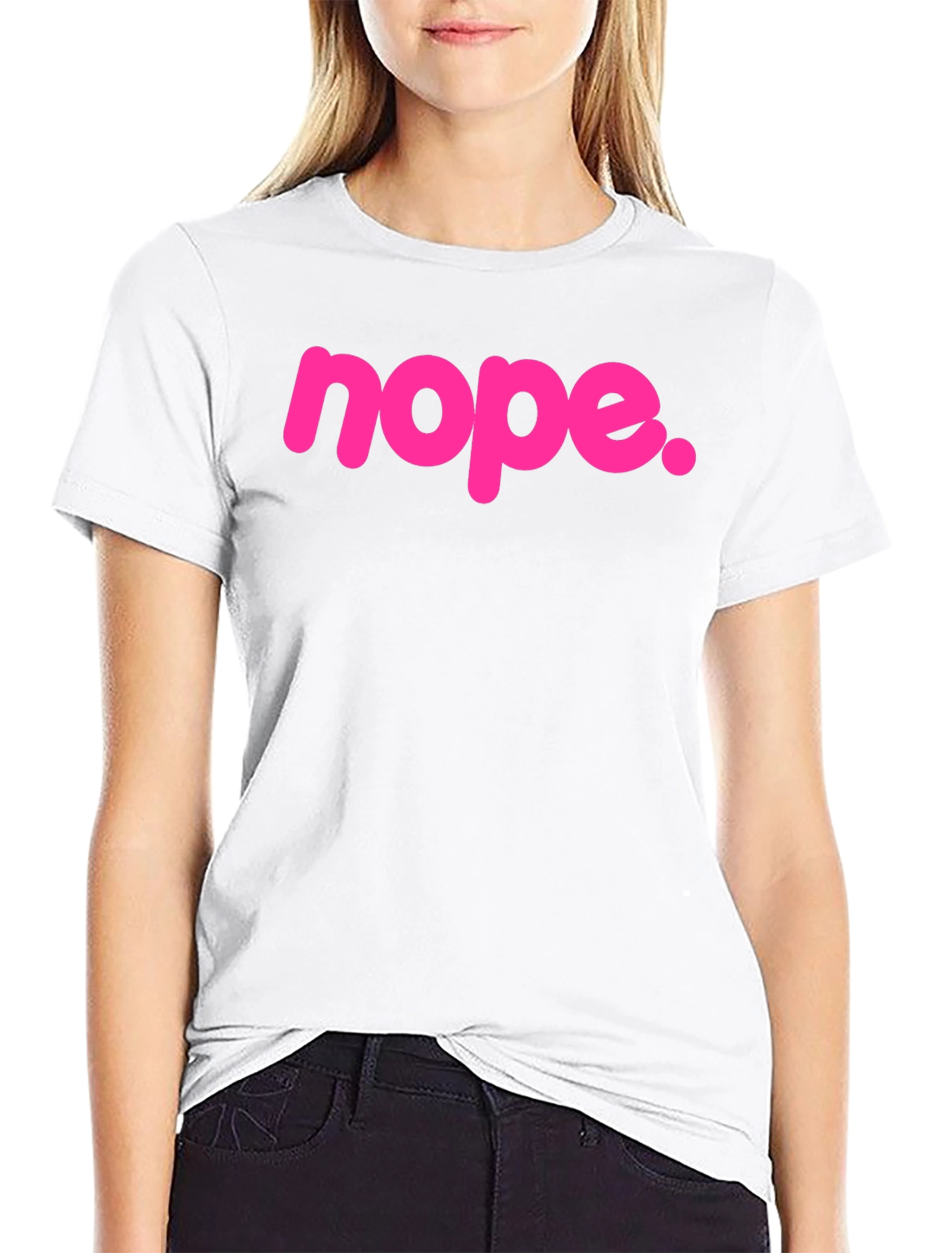 Nope Graphic Tee - Bold Pink Slogan T-Shirt