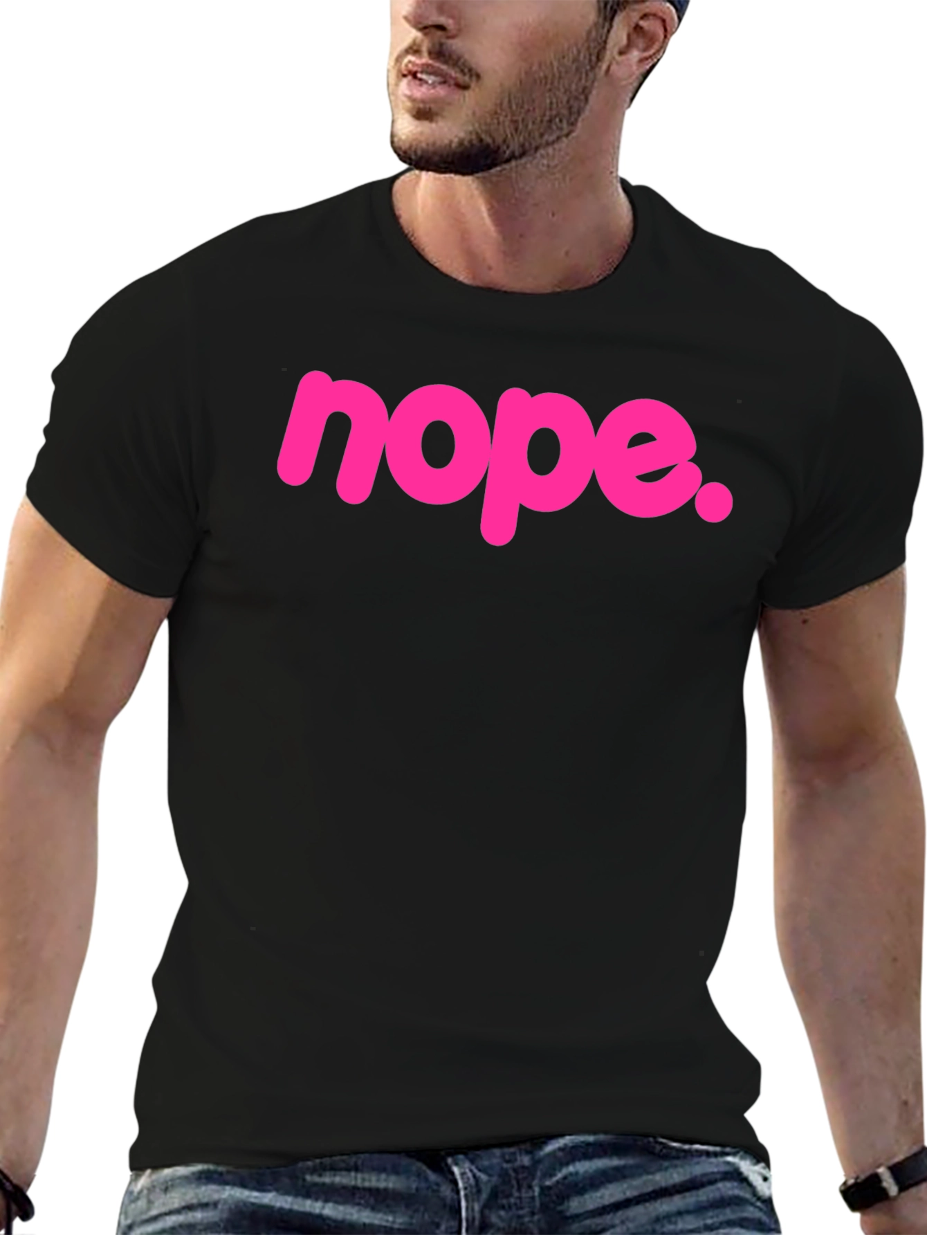 Nope Graphic Tee - Bold Pink Slogan T-Shirt