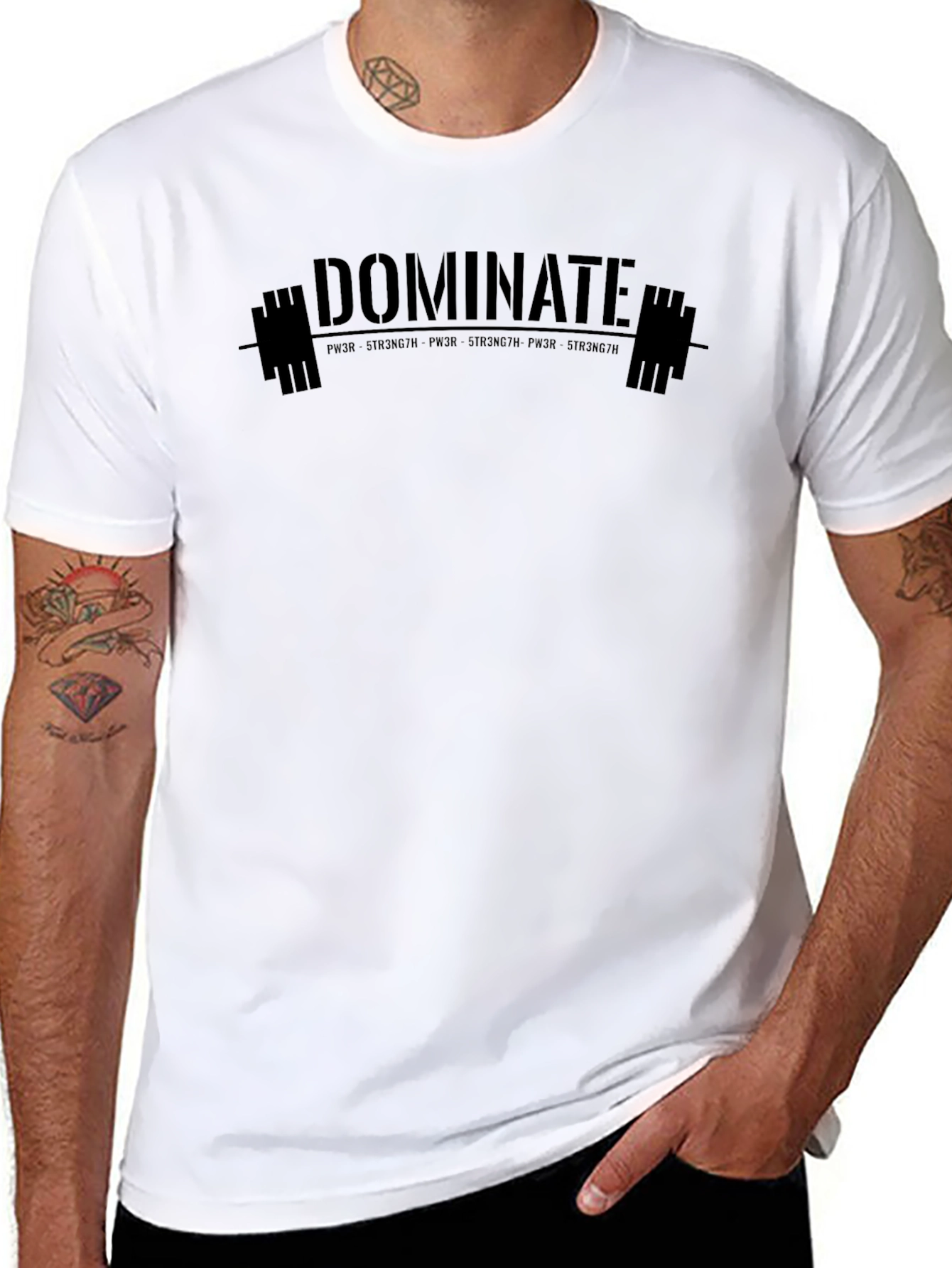 Dominate Power Strength Black Graphic T-Shirt