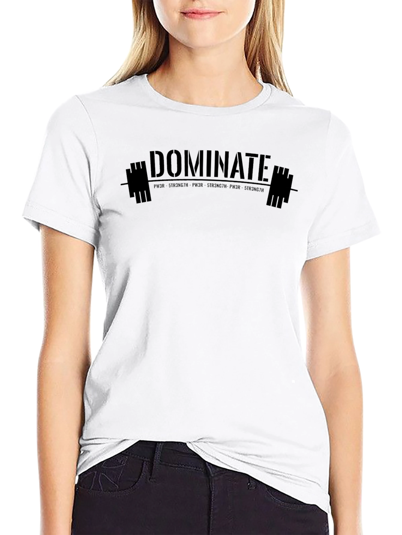 Dominate Power Strength Black Graphic T-Shirt