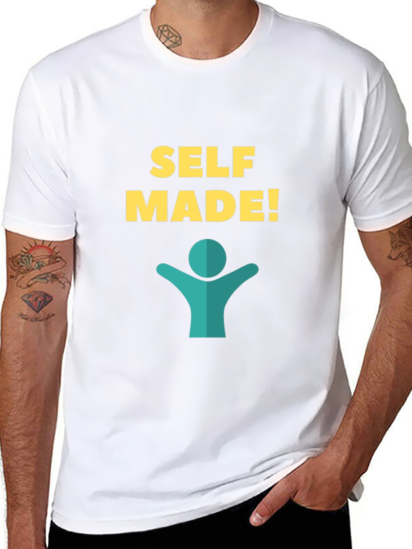 Self Made Graphic Tee - Black Cotton T-Shirt