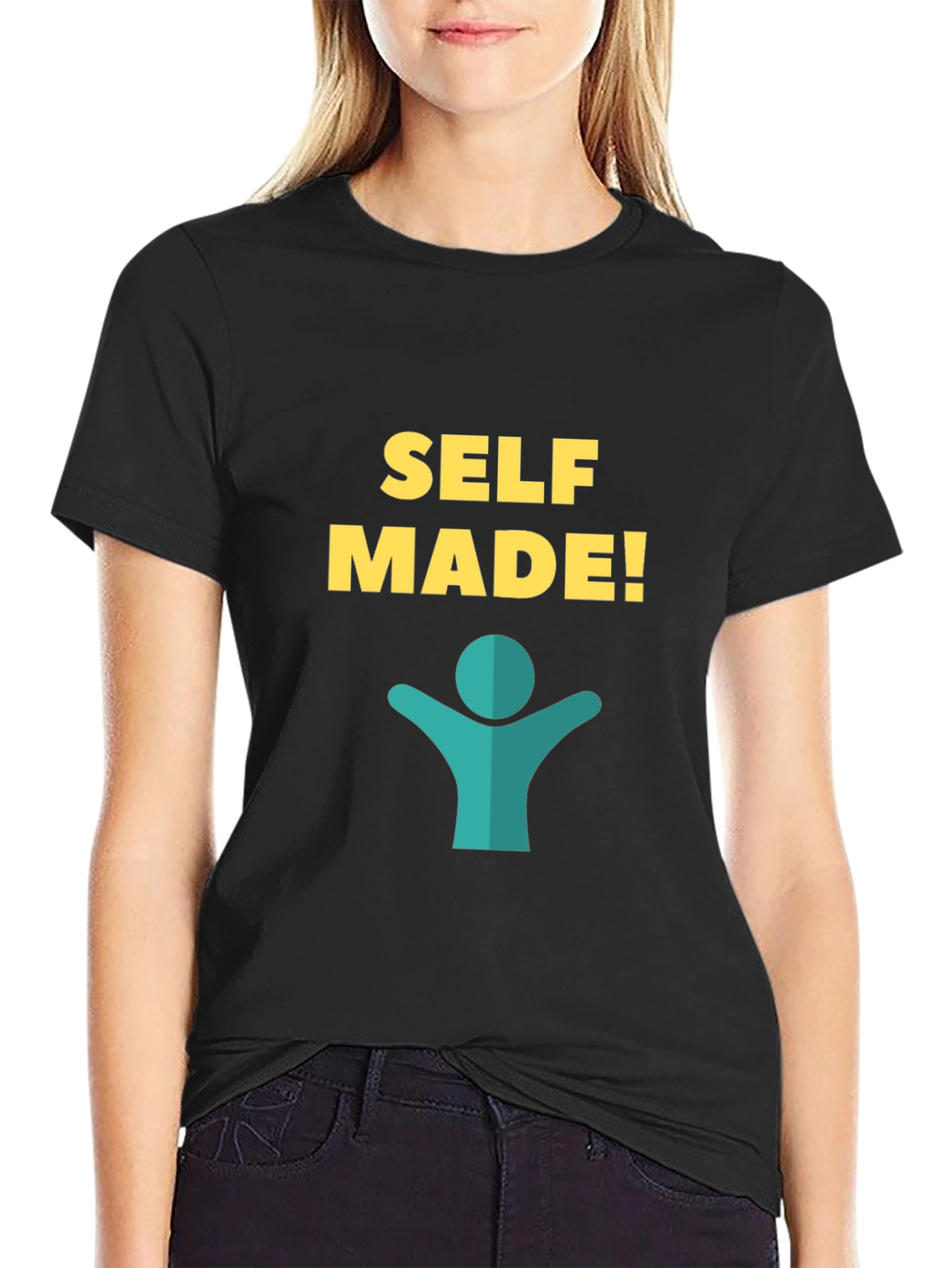 Self Made Graphic Tee - Black Cotton T-Shirt