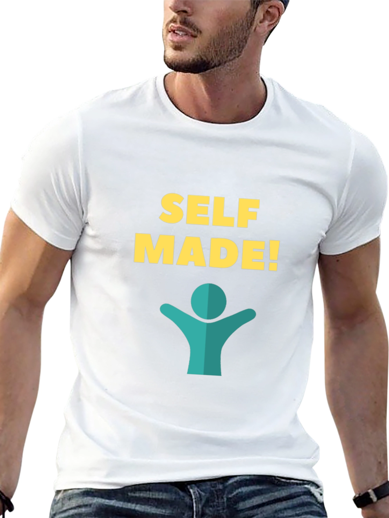 Self Made Graphic Tee - Black Cotton T-Shirt