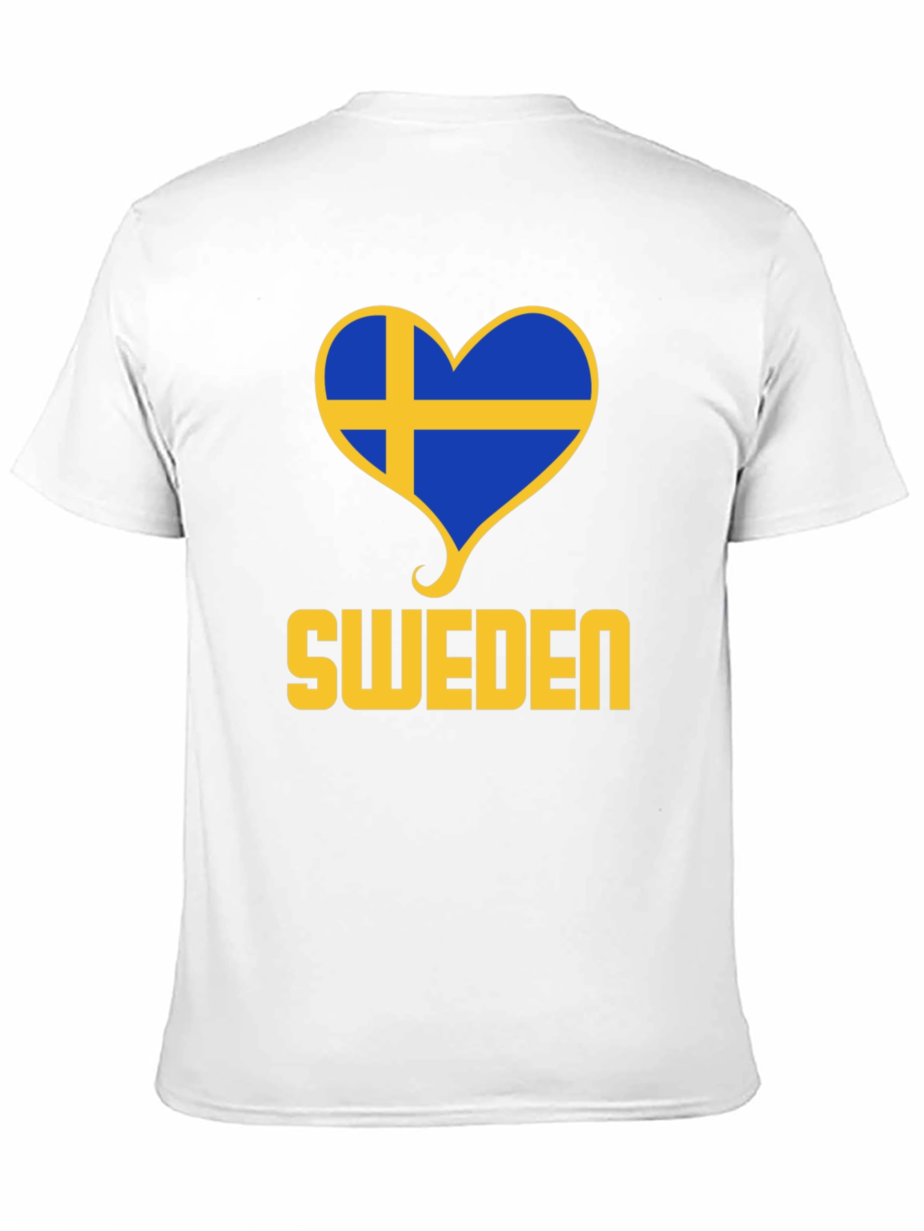 Sweden Heart Flag T-Shirt - Black