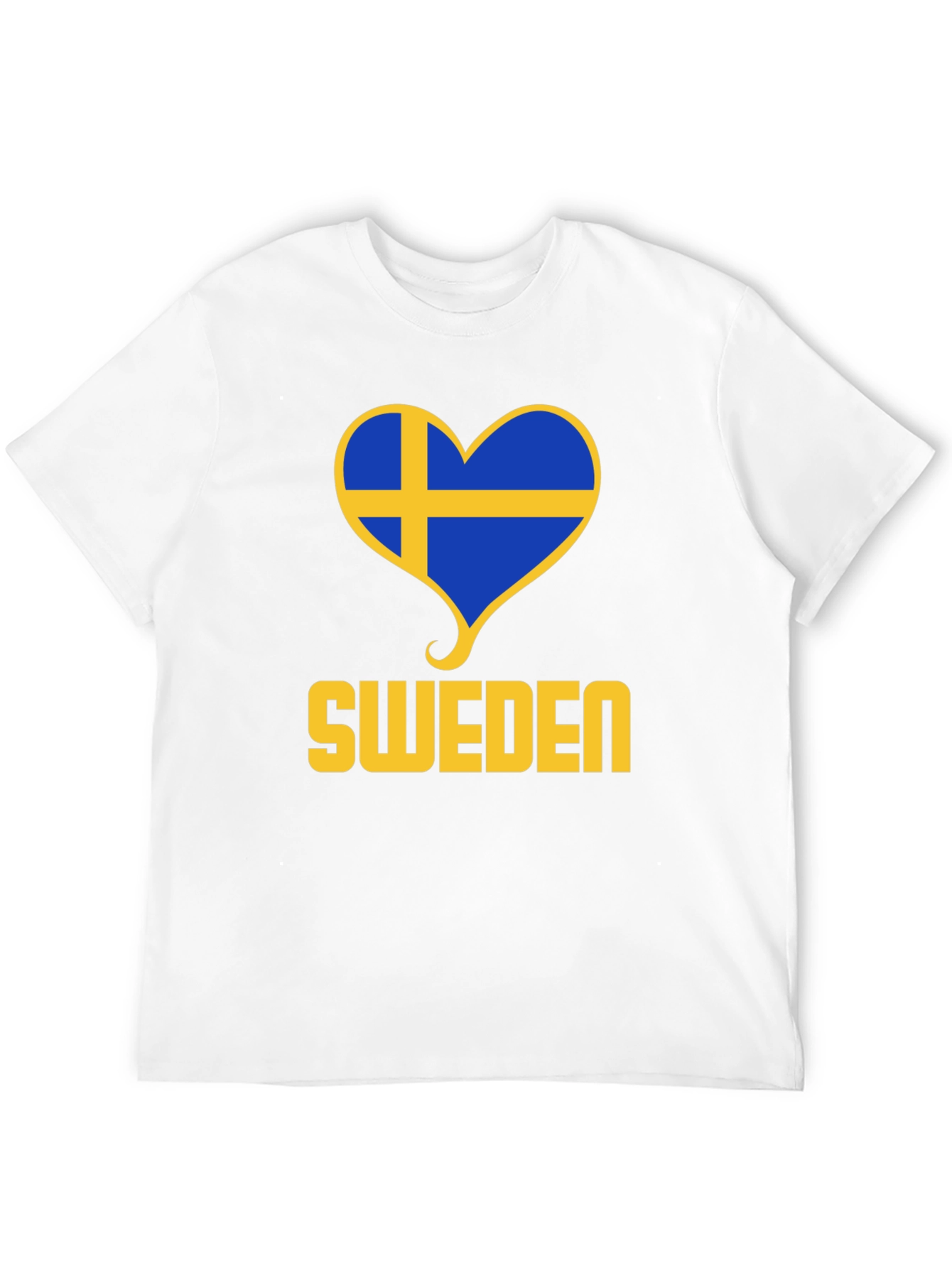 Sweden Heart Flag T-Shirt - Black