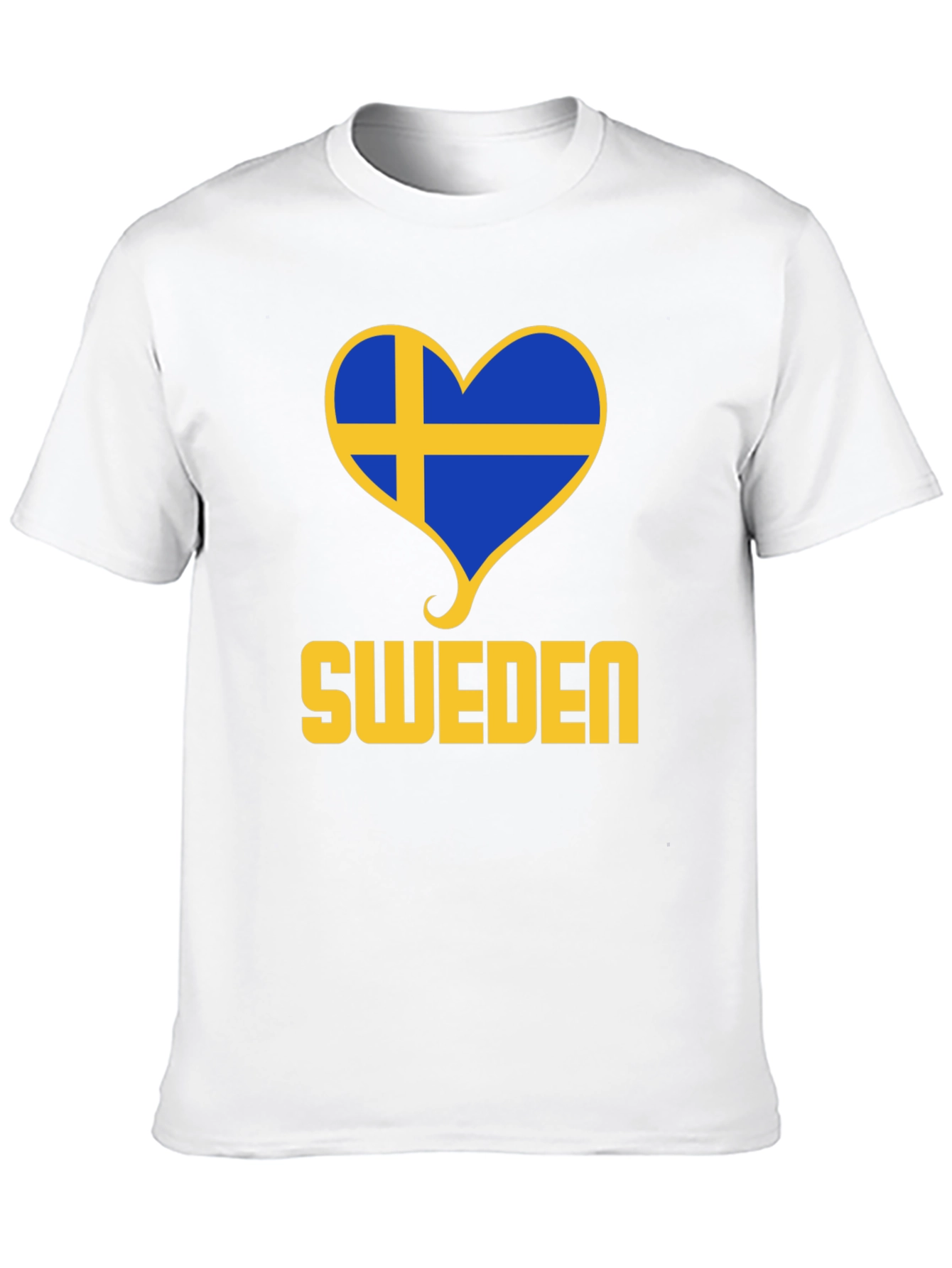 Sweden Heart Flag T-Shirt - Black