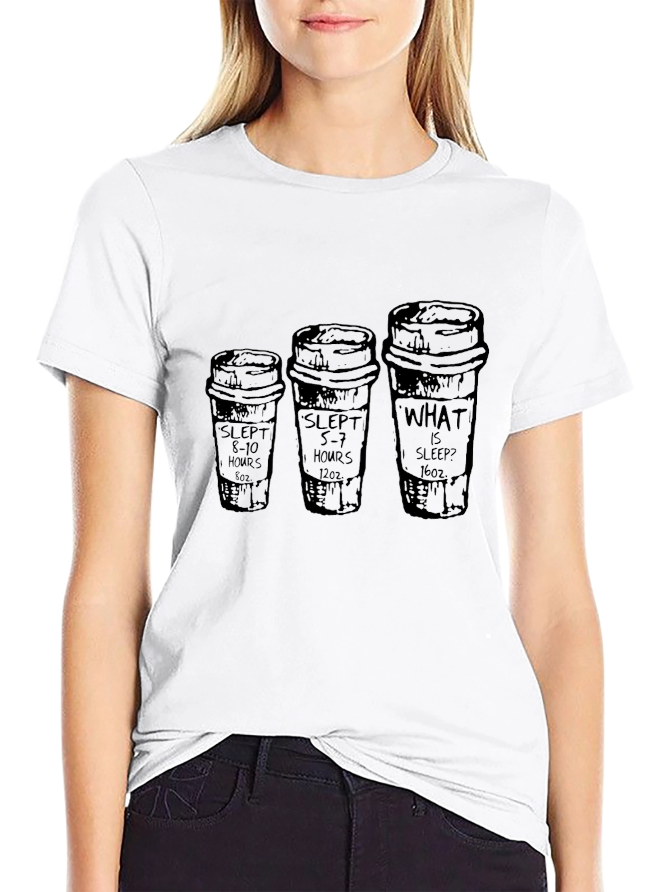 Slept Hours Coffee T-Shirt - Funny Sleep Deprived Tee