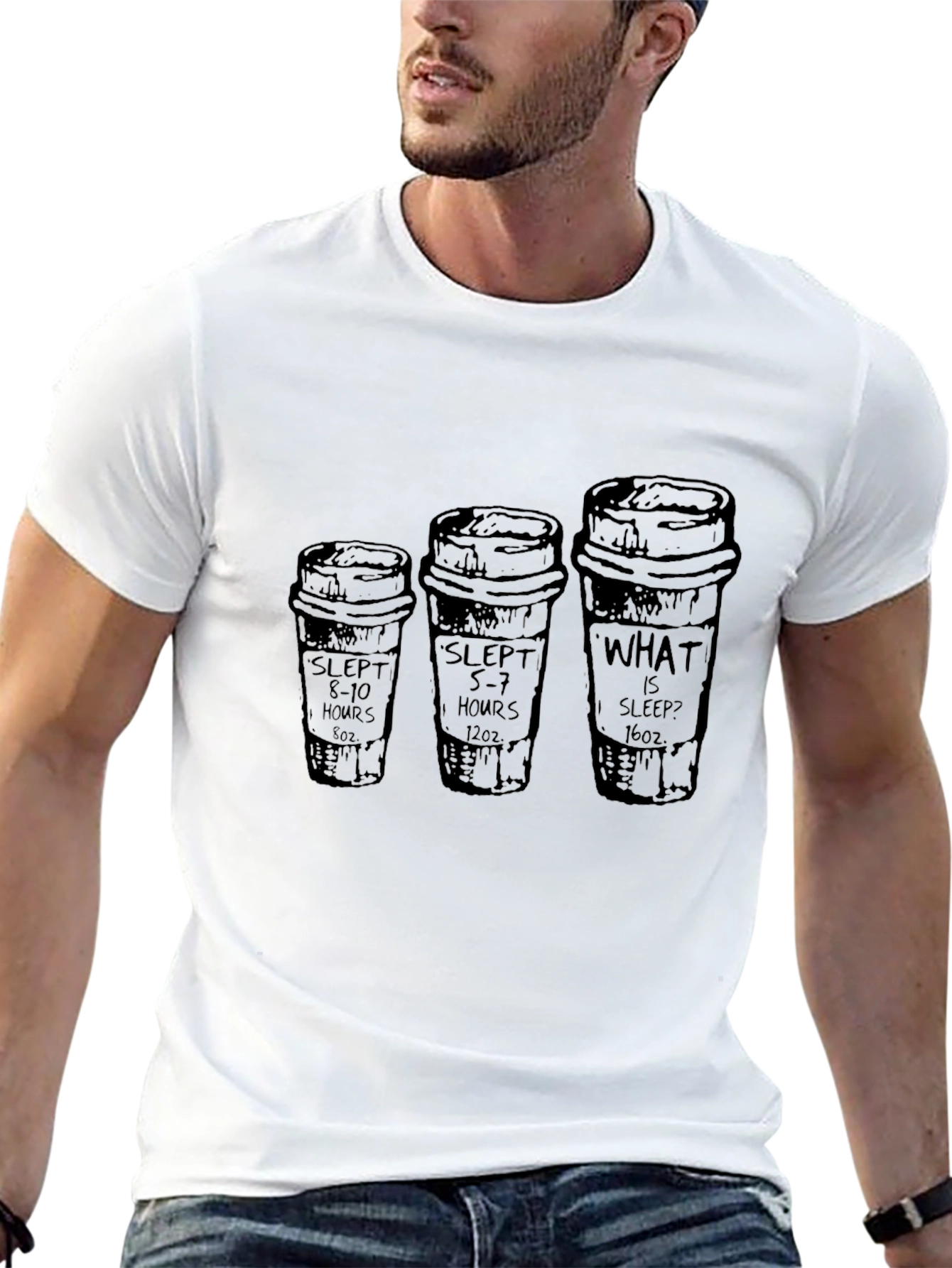 Slept Hours Coffee T-Shirt - Funny Sleep Deprived Tee