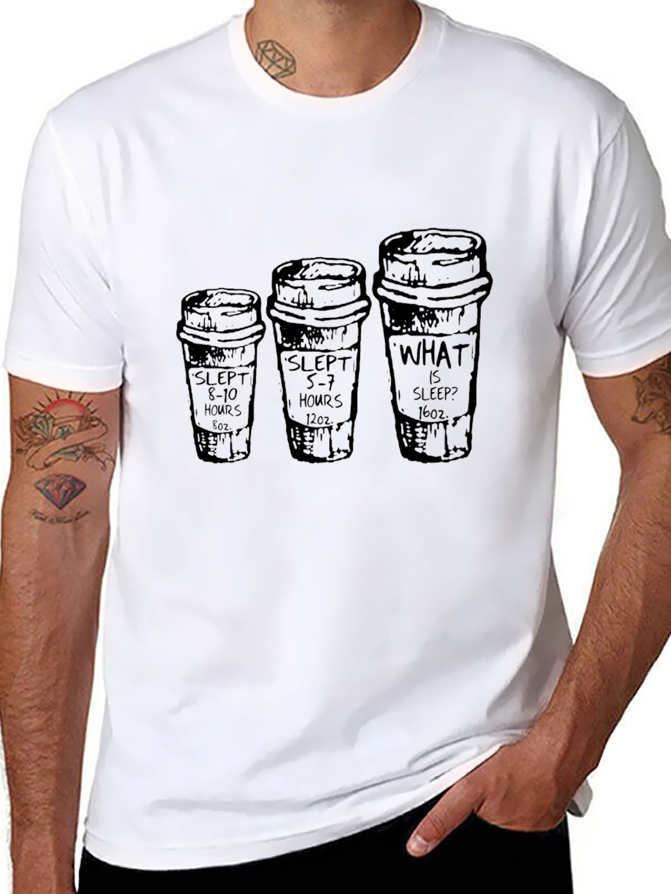 Slept Hours Coffee T-Shirt - Funny Sleep Deprived Tee