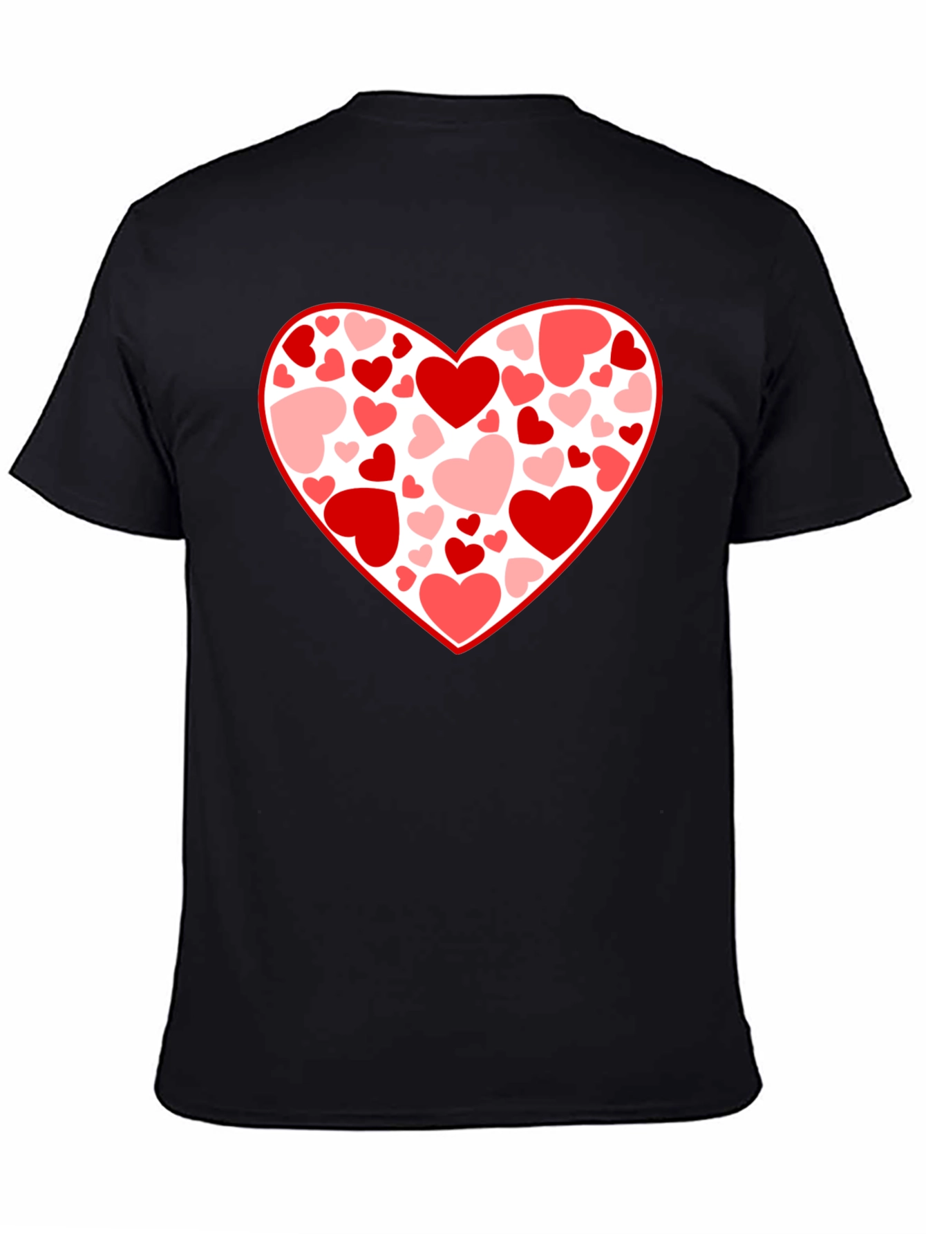 Heart Print Black T-Shirt