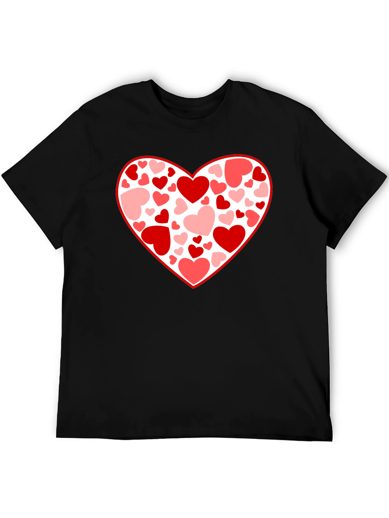 Heart Print Black T-Shirt