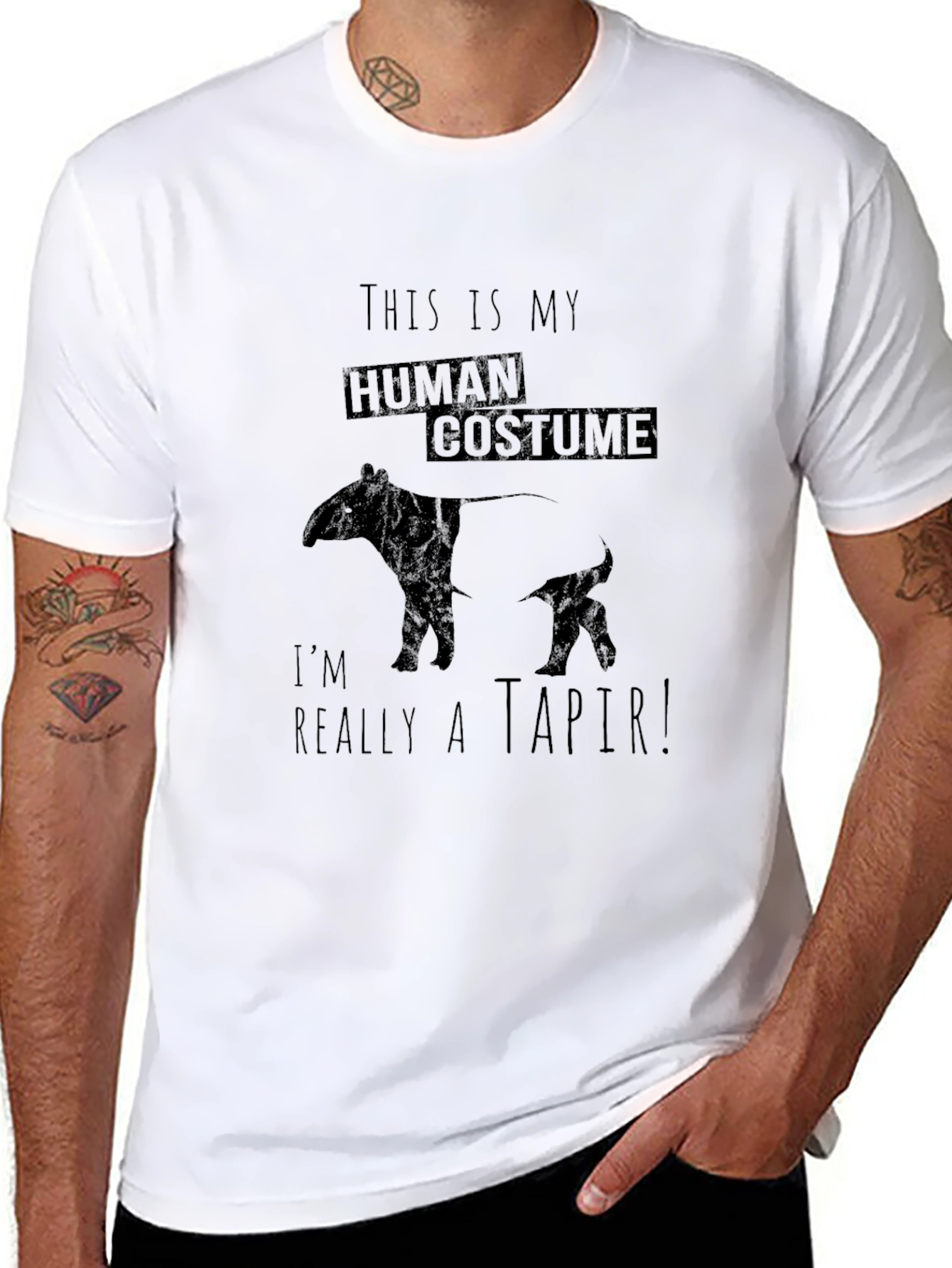 Human Costume Tapir T-Shirt - Funny Animal Tee