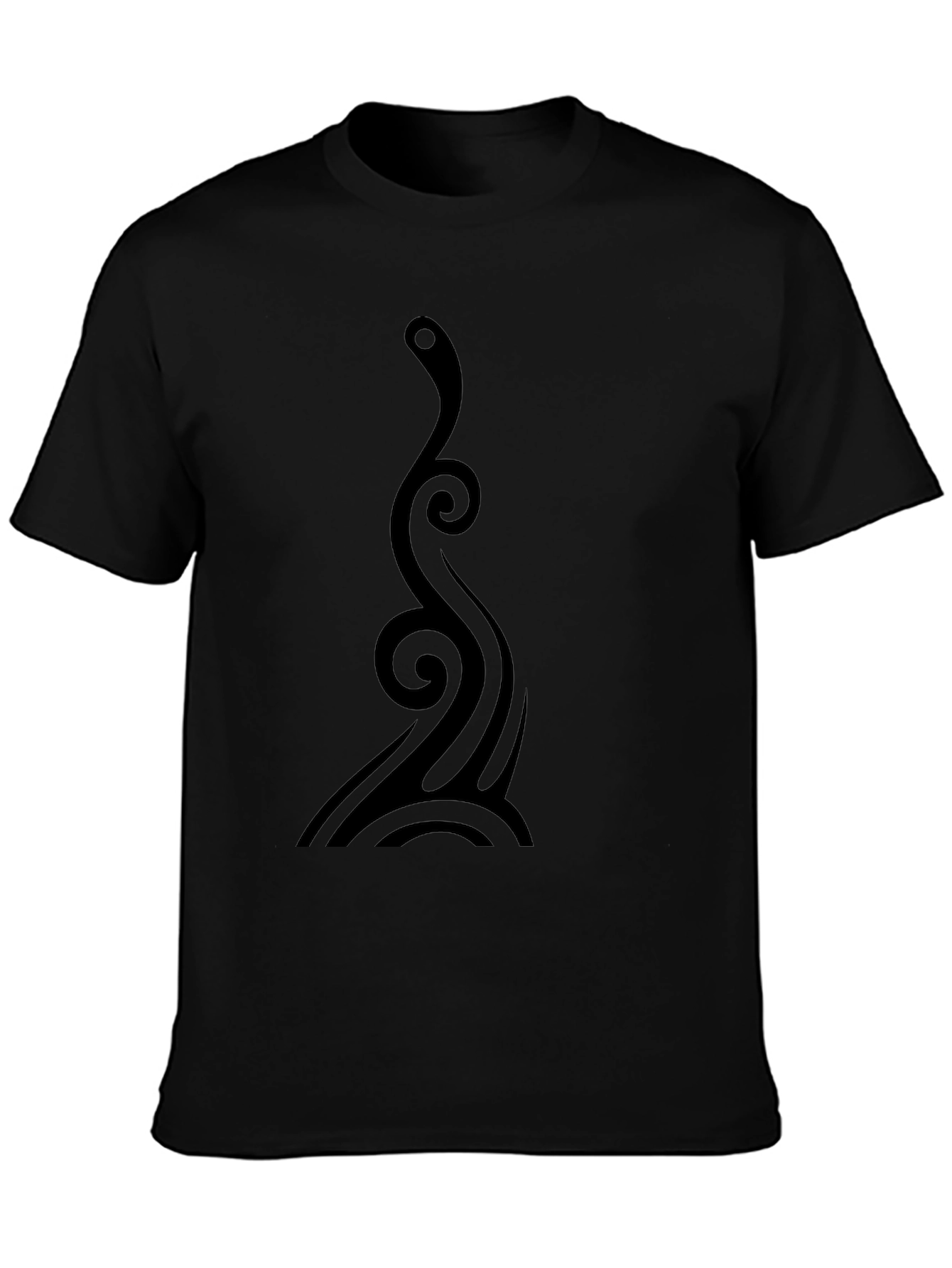 Mens Black Tribal Swirl Graphic Tee