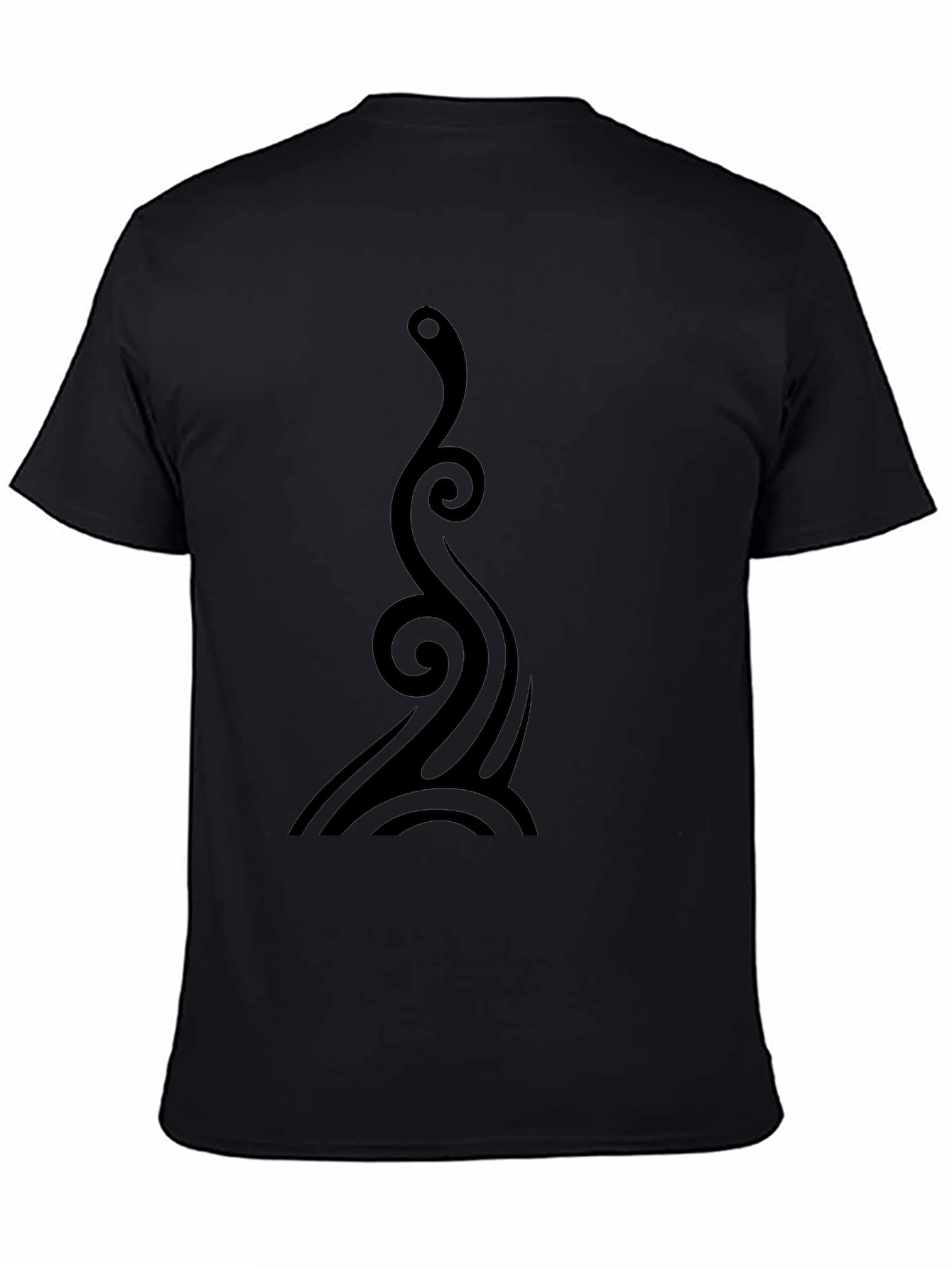 Mens Black Tribal Swirl Graphic Tee