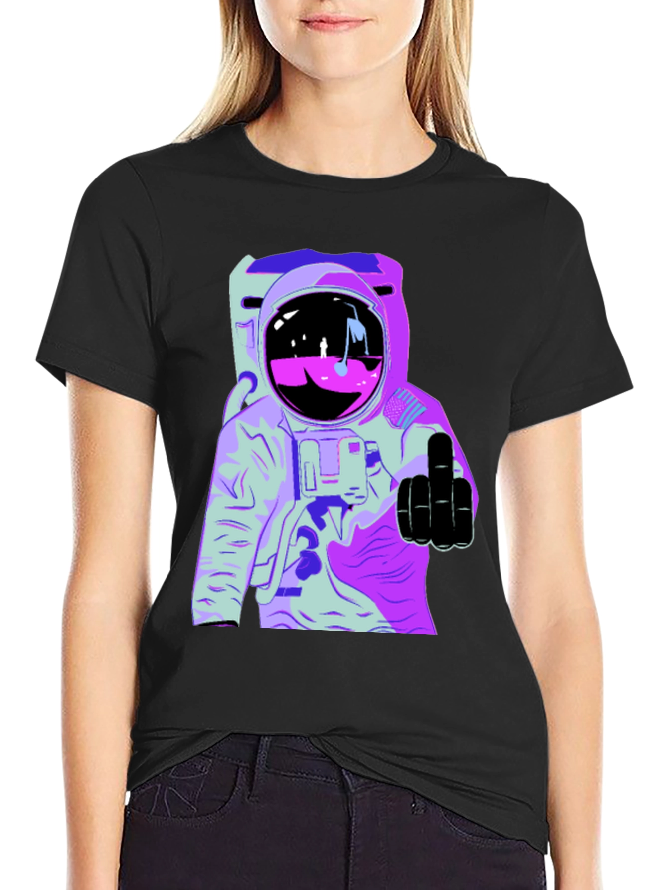 Astronaut Middle Finger Graphic Tee