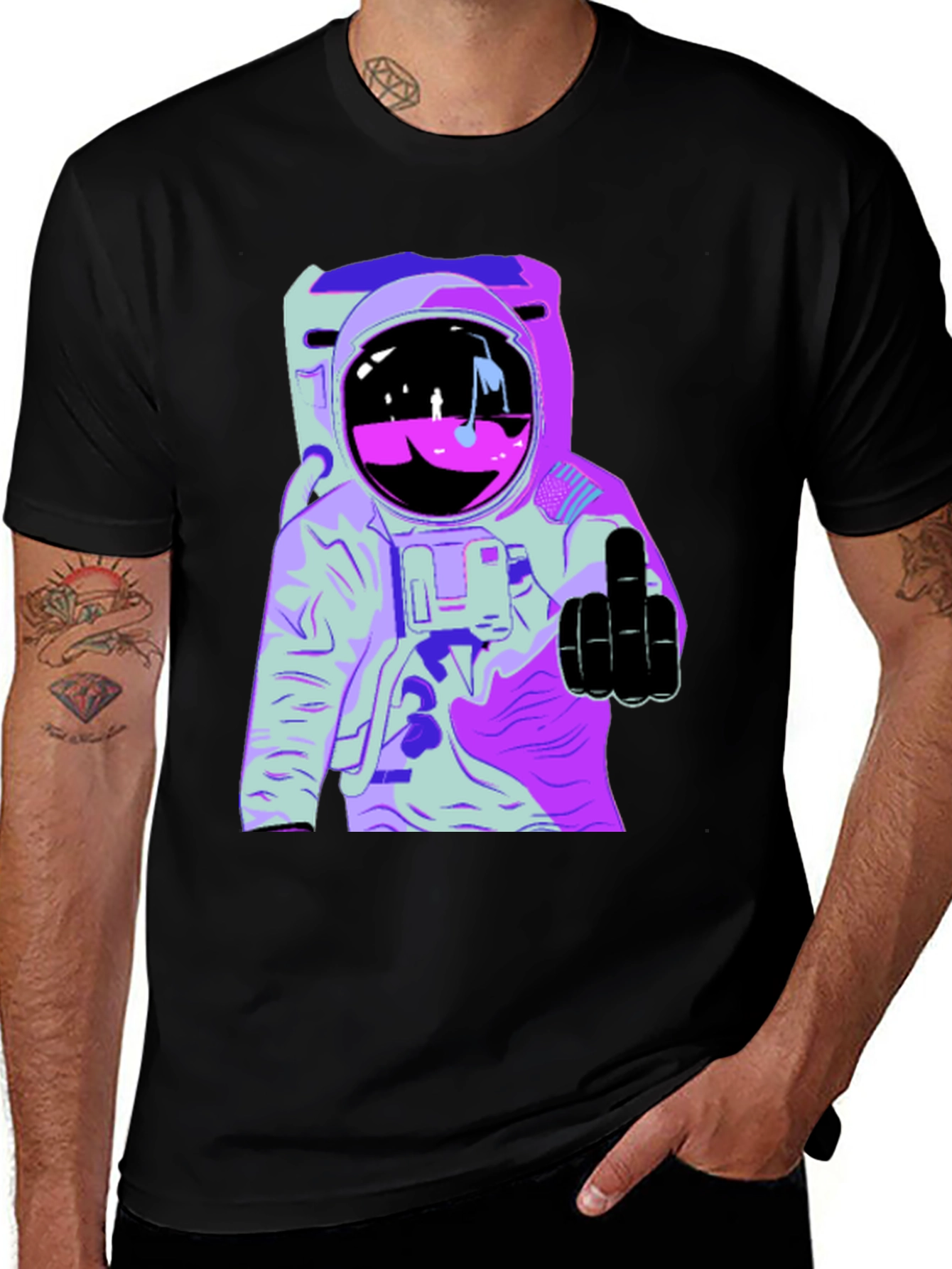 Astronaut Middle Finger Graphic Tee