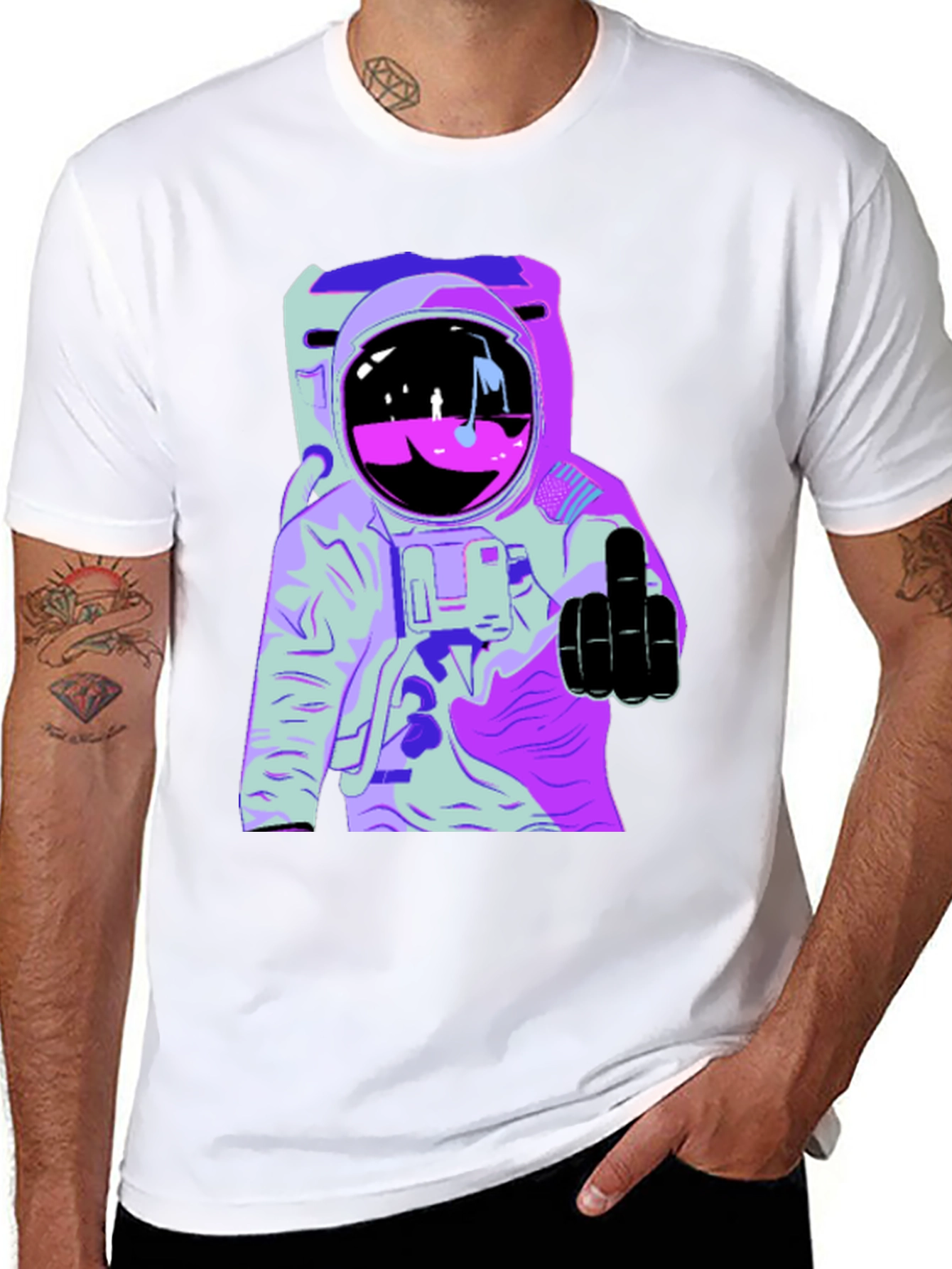 Astronaut Middle Finger Graphic Tee