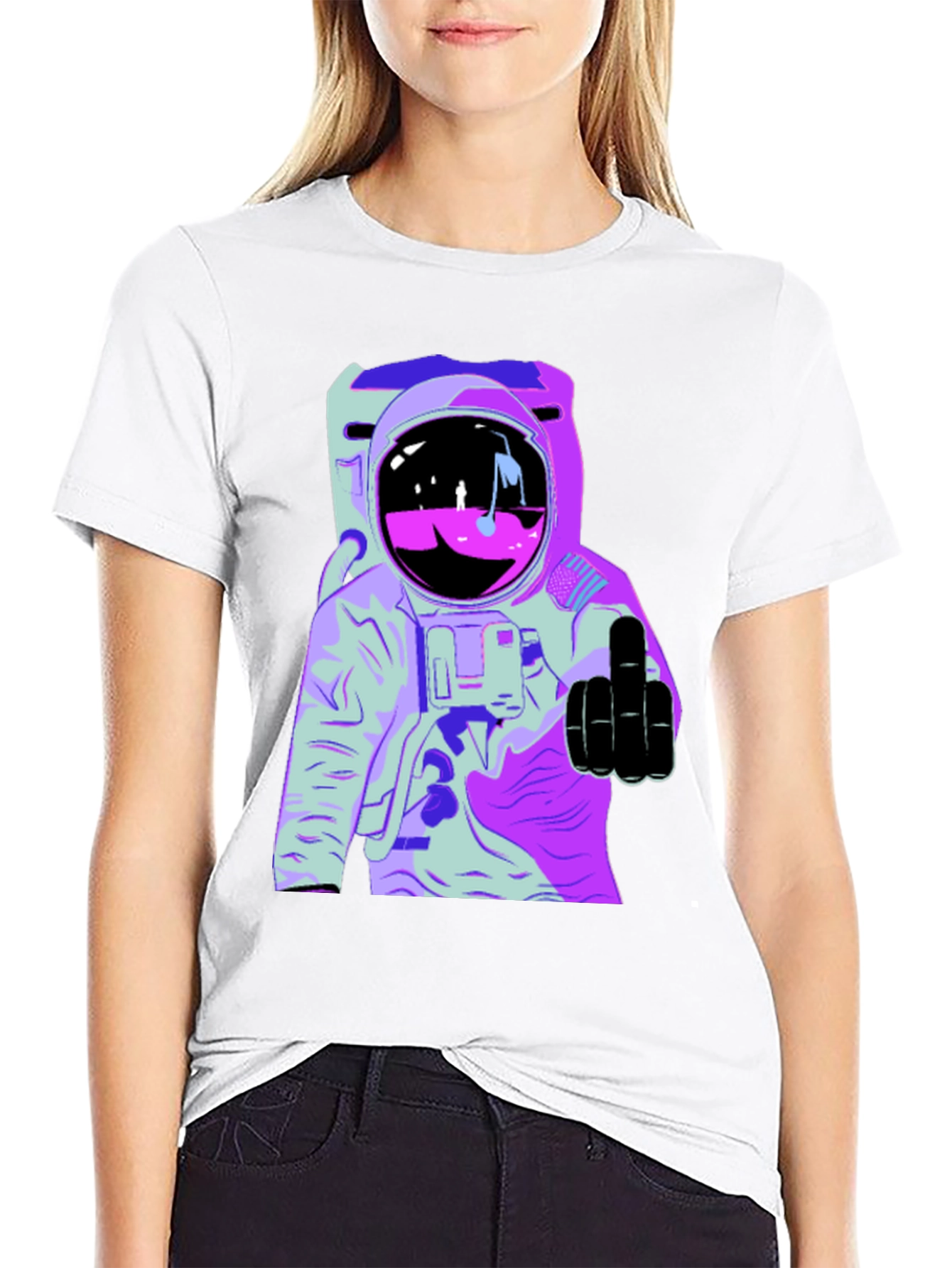 Astronaut Middle Finger Graphic Tee