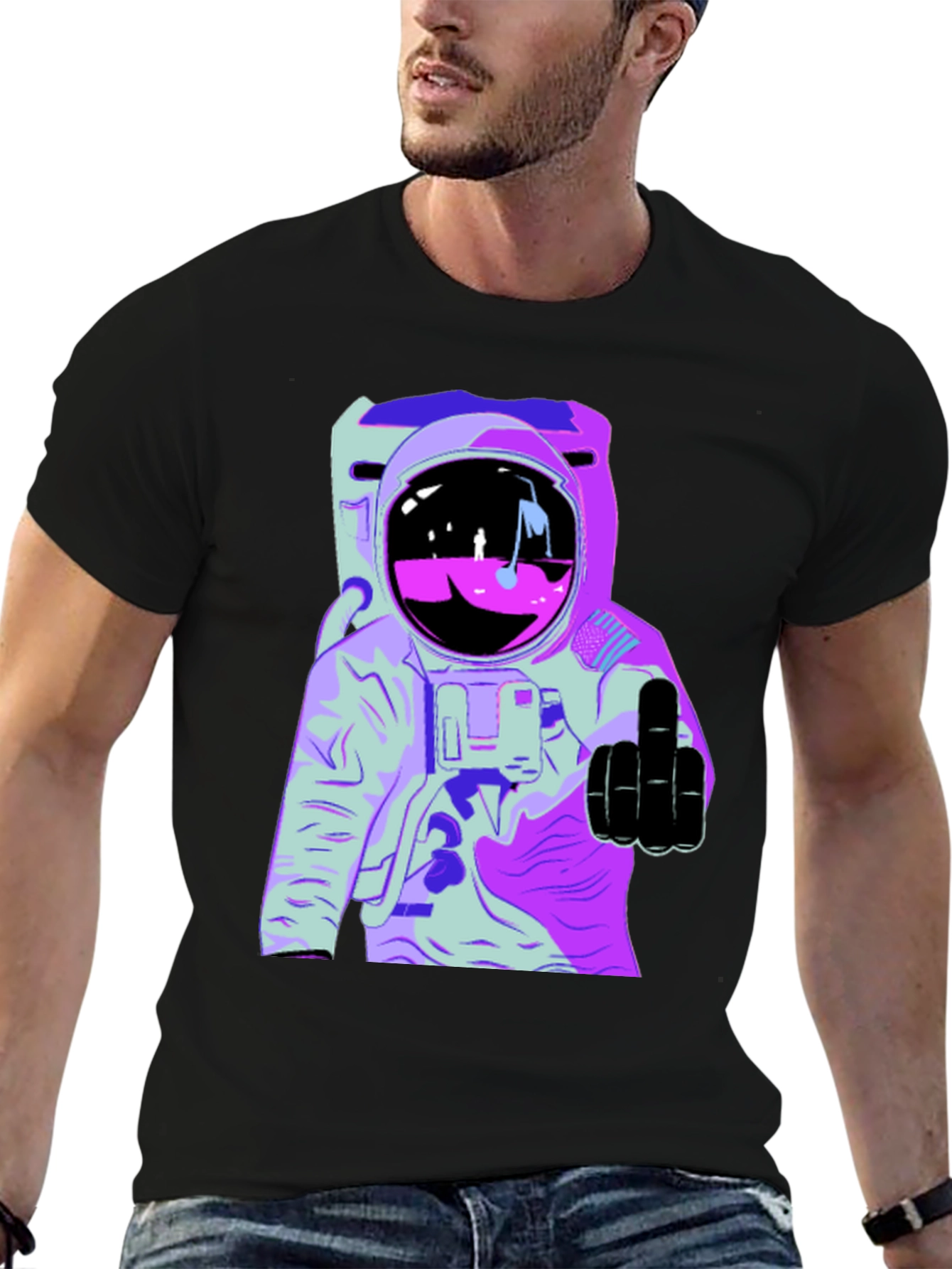 Astronaut Middle Finger Graphic Tee