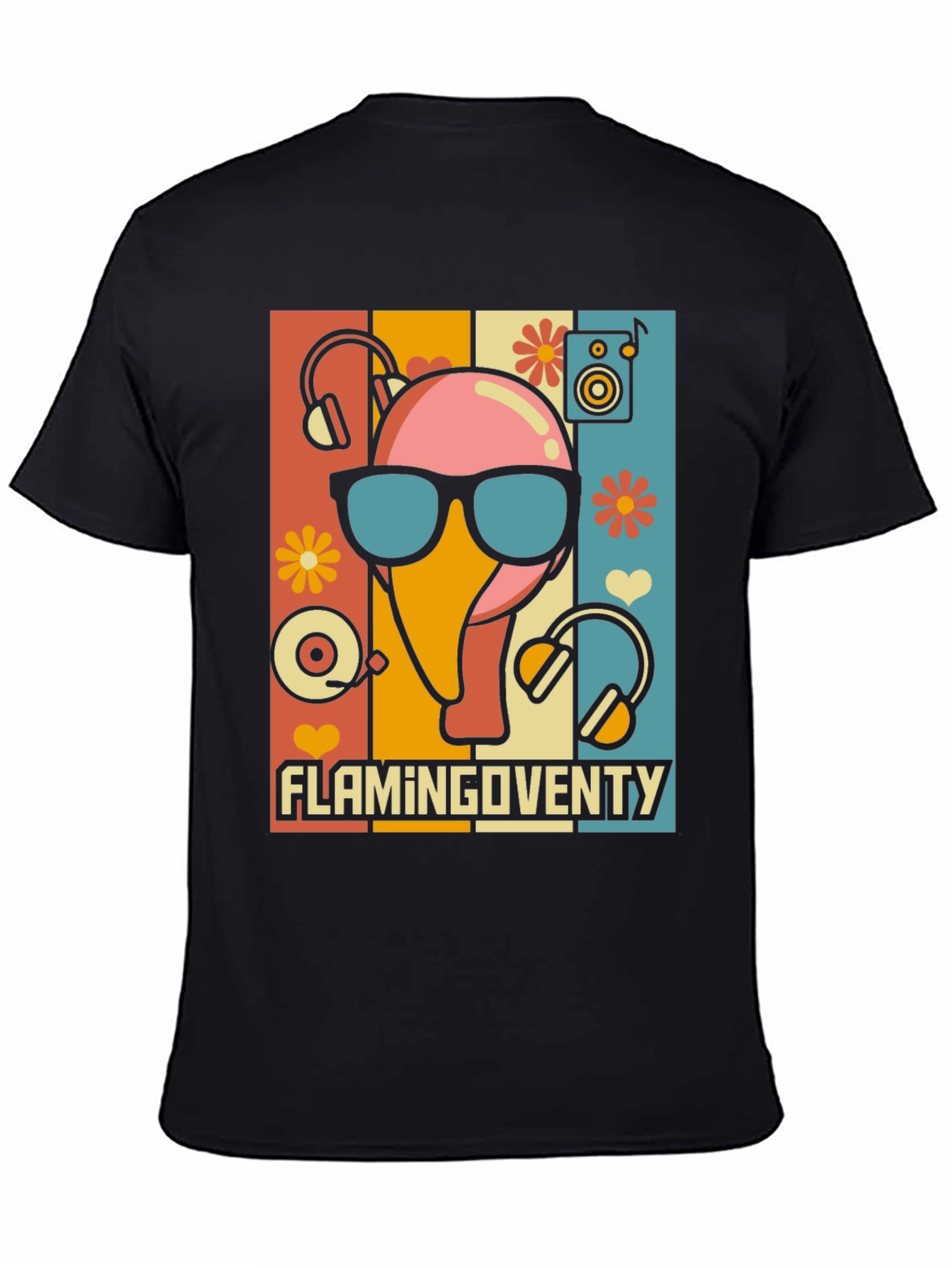 Retro Flamingo Music Lover T-Shirt