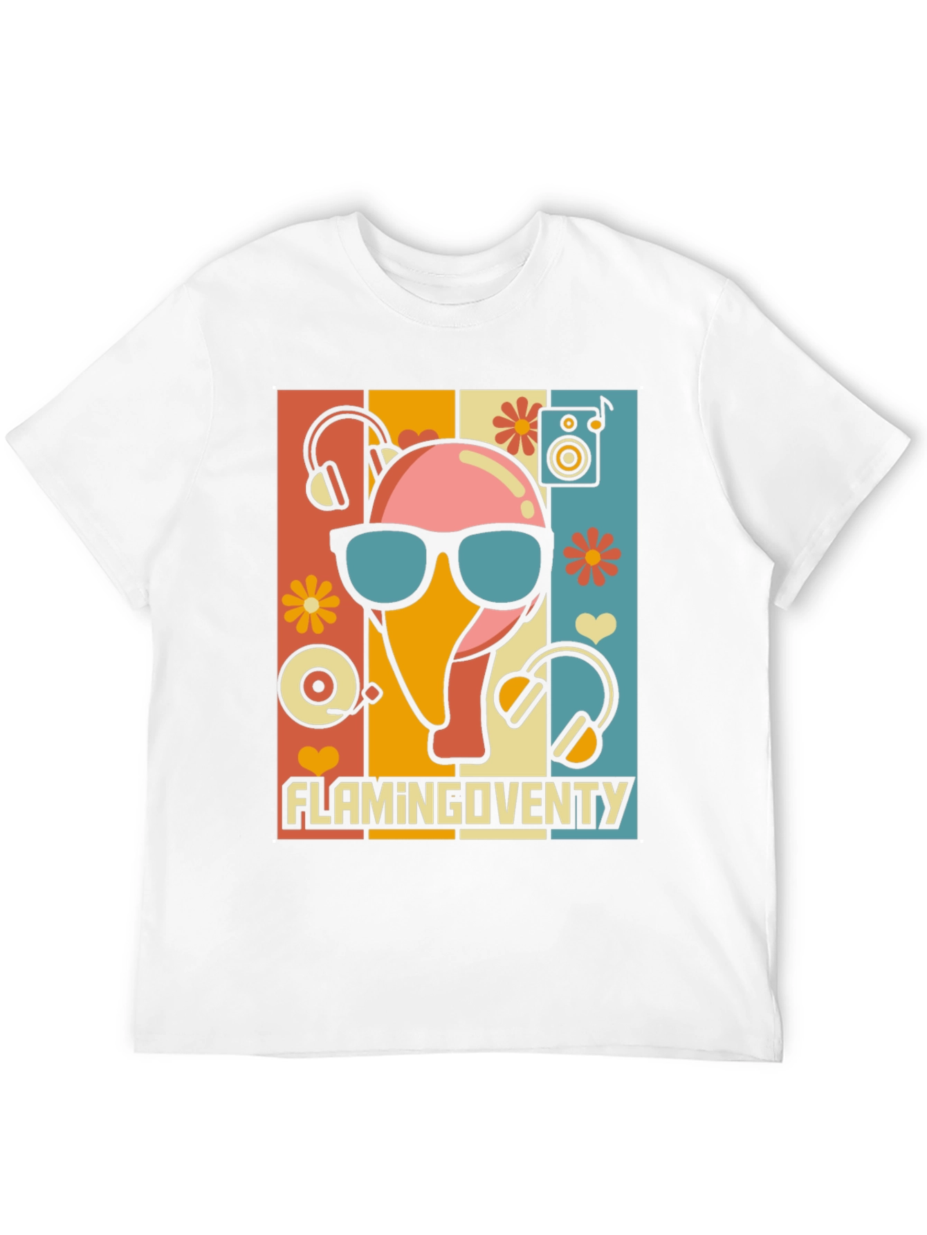 Retro Flamingo Music Lover T-Shirt