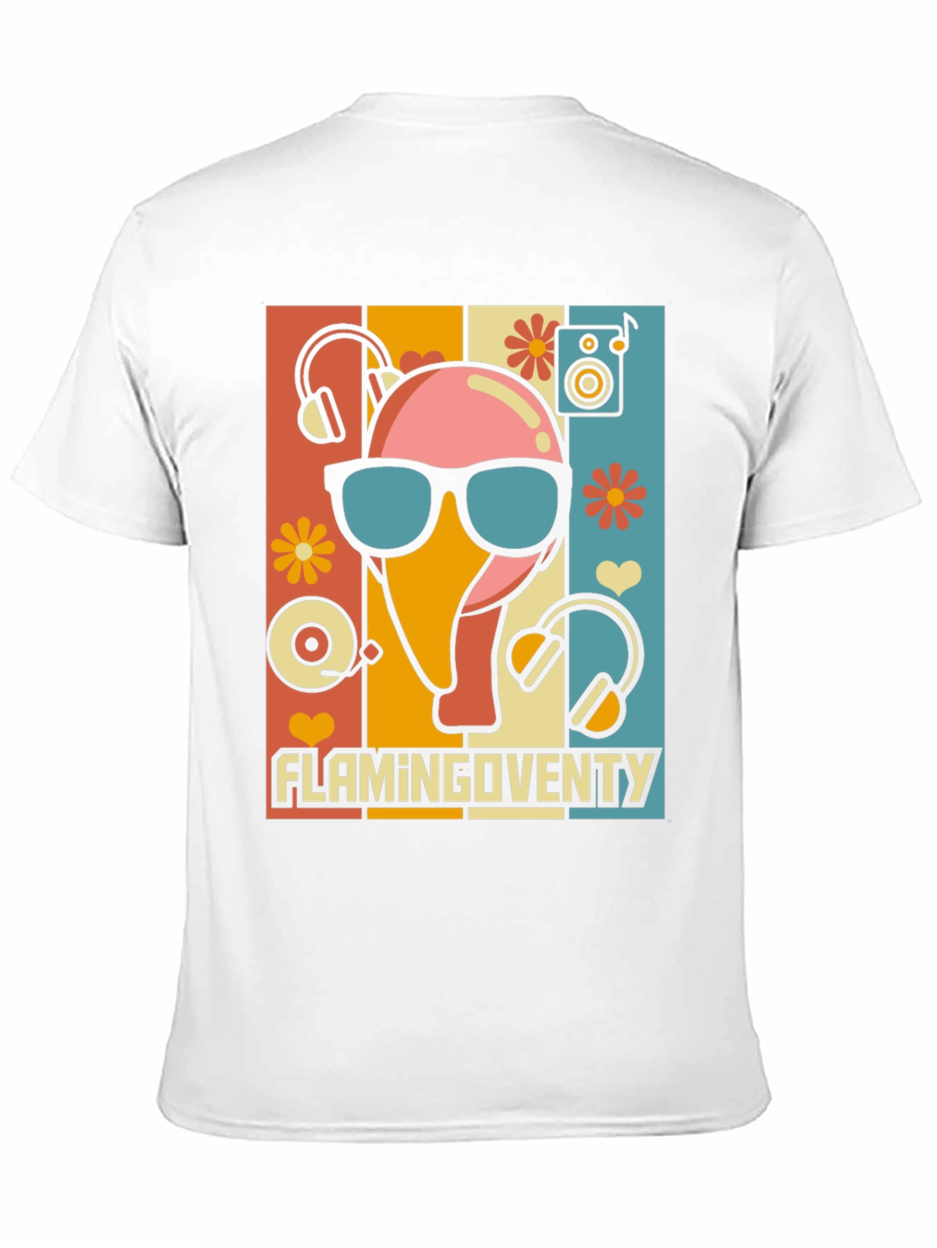 Retro Flamingo Music Lover T-Shirt