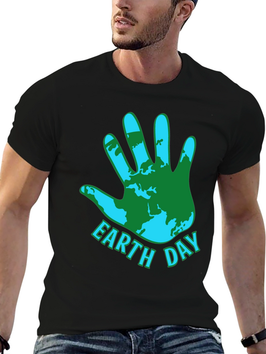 Earth Day T-Shirt - World Map Hand Print