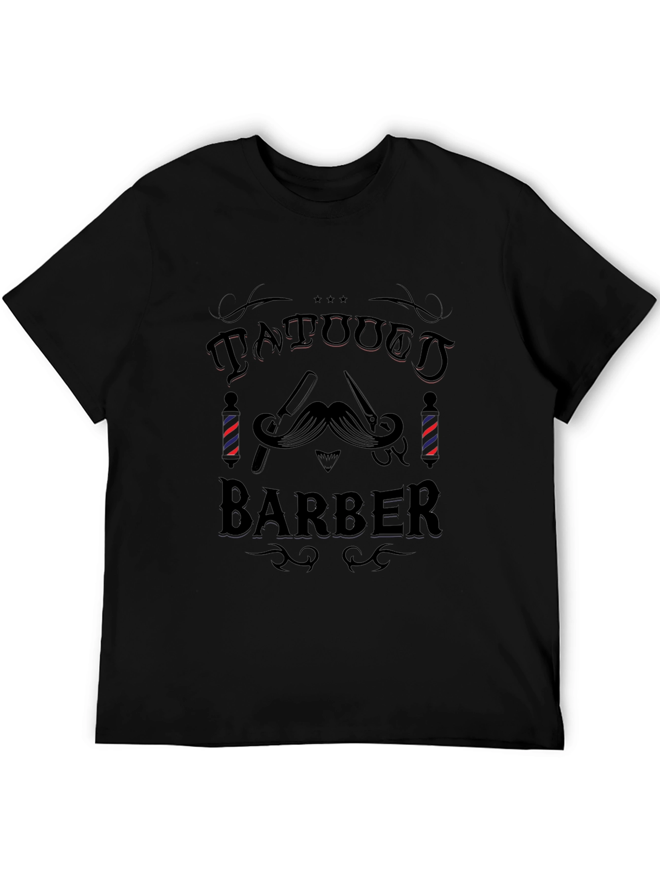 Tattooed Barber Graphic Tee - Mens Black T-Shirt